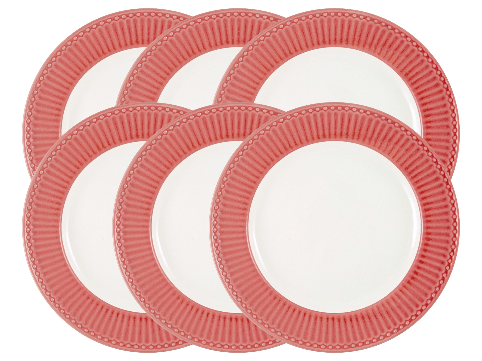 Greengate Alice Speiseteller coral 26,5 cm Set6