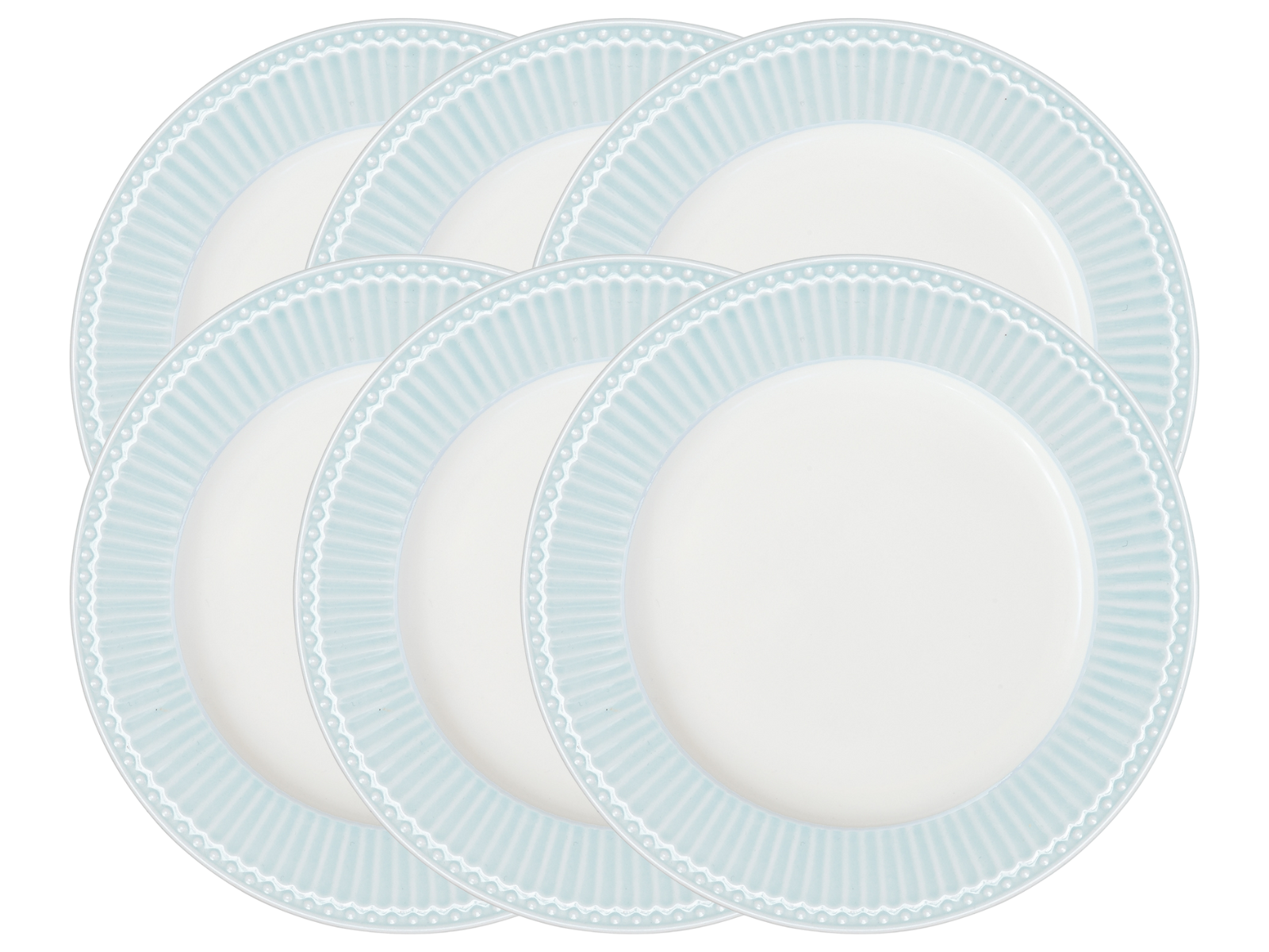 Greengate Alice Speiseteller pale blue 26,5 cm Set6 Freisteller