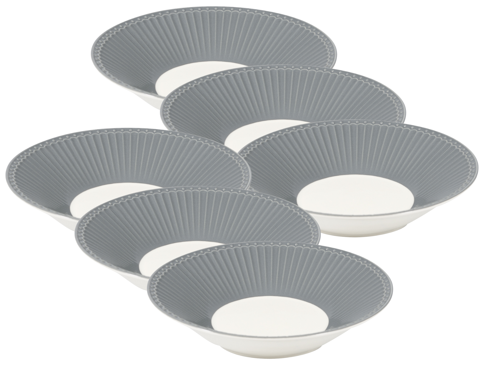 Greengate Alice Pastateller stone grey 23 cm Set6 Freisteller