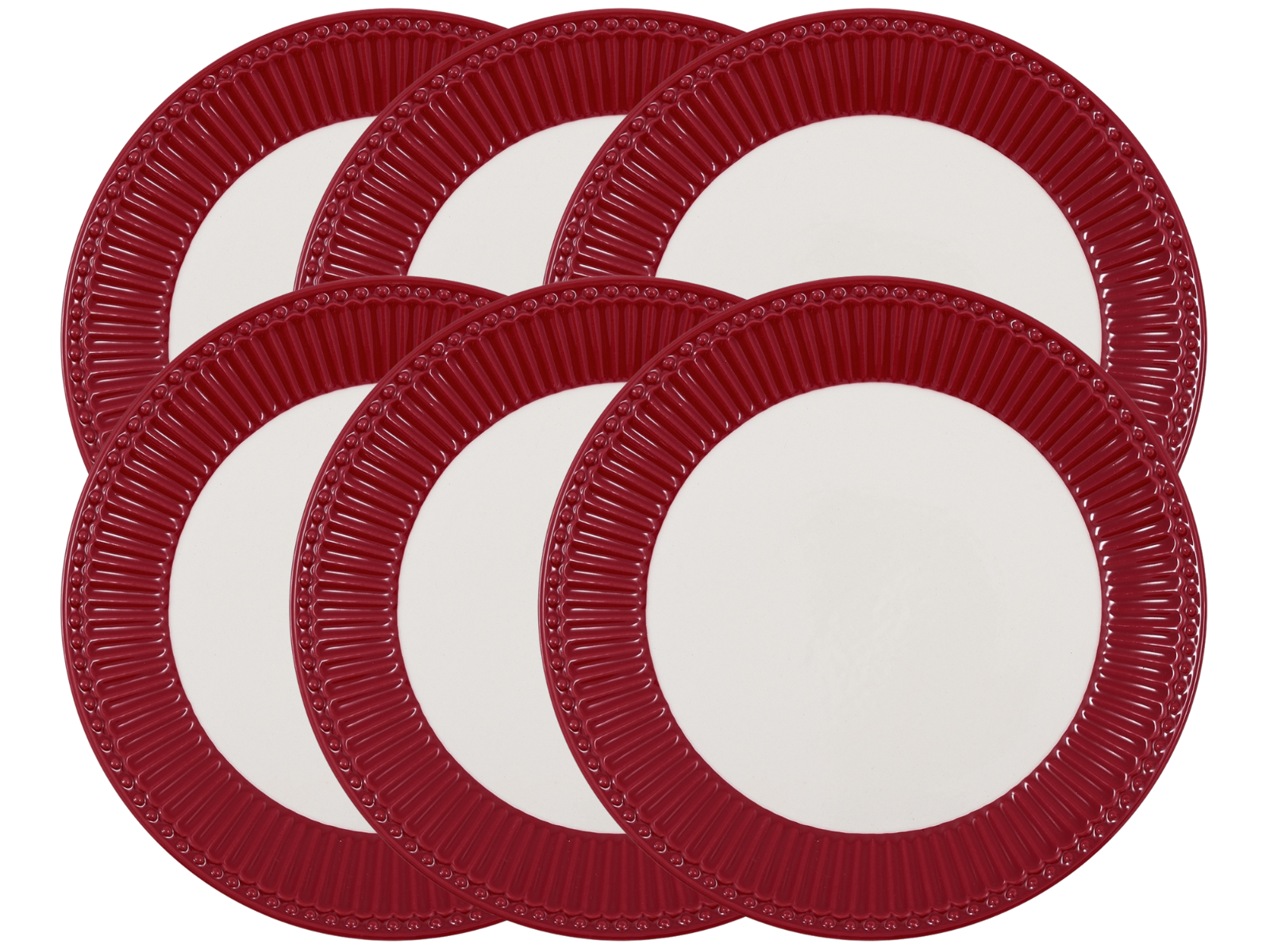 Greengate Alice Frühstücksteller claret red 23 cm Set6 Freisteller