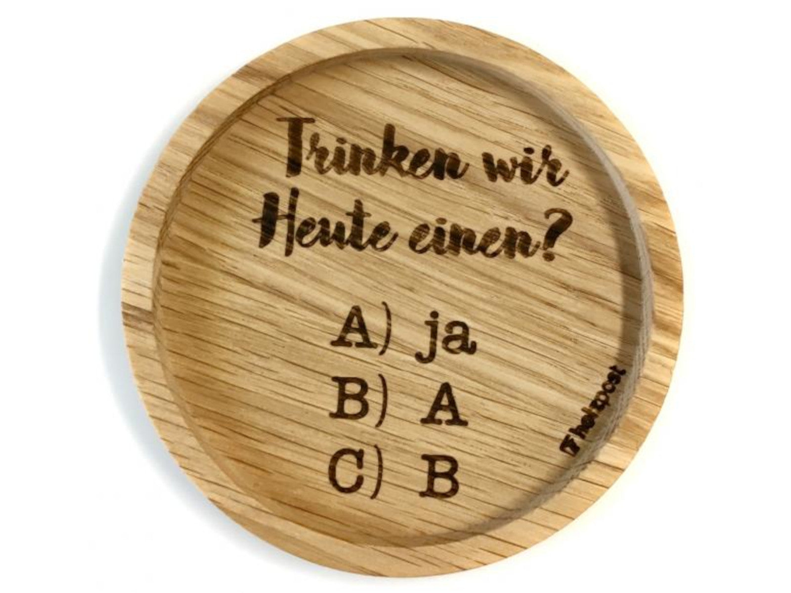 holzpost Untersetzer ABC Eiche 11,2cm Freisteller 1