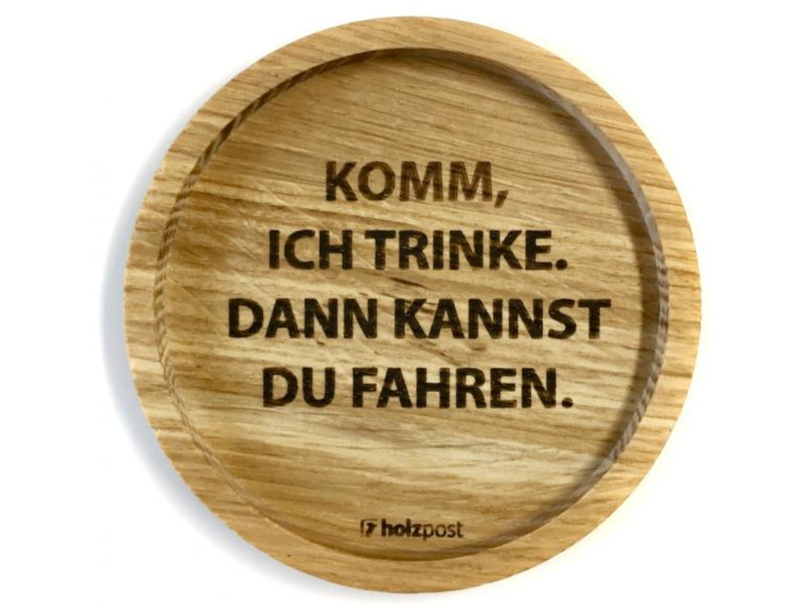 holzpost Untersetzer Fahren Eiche 11,2cm Freisteller 1