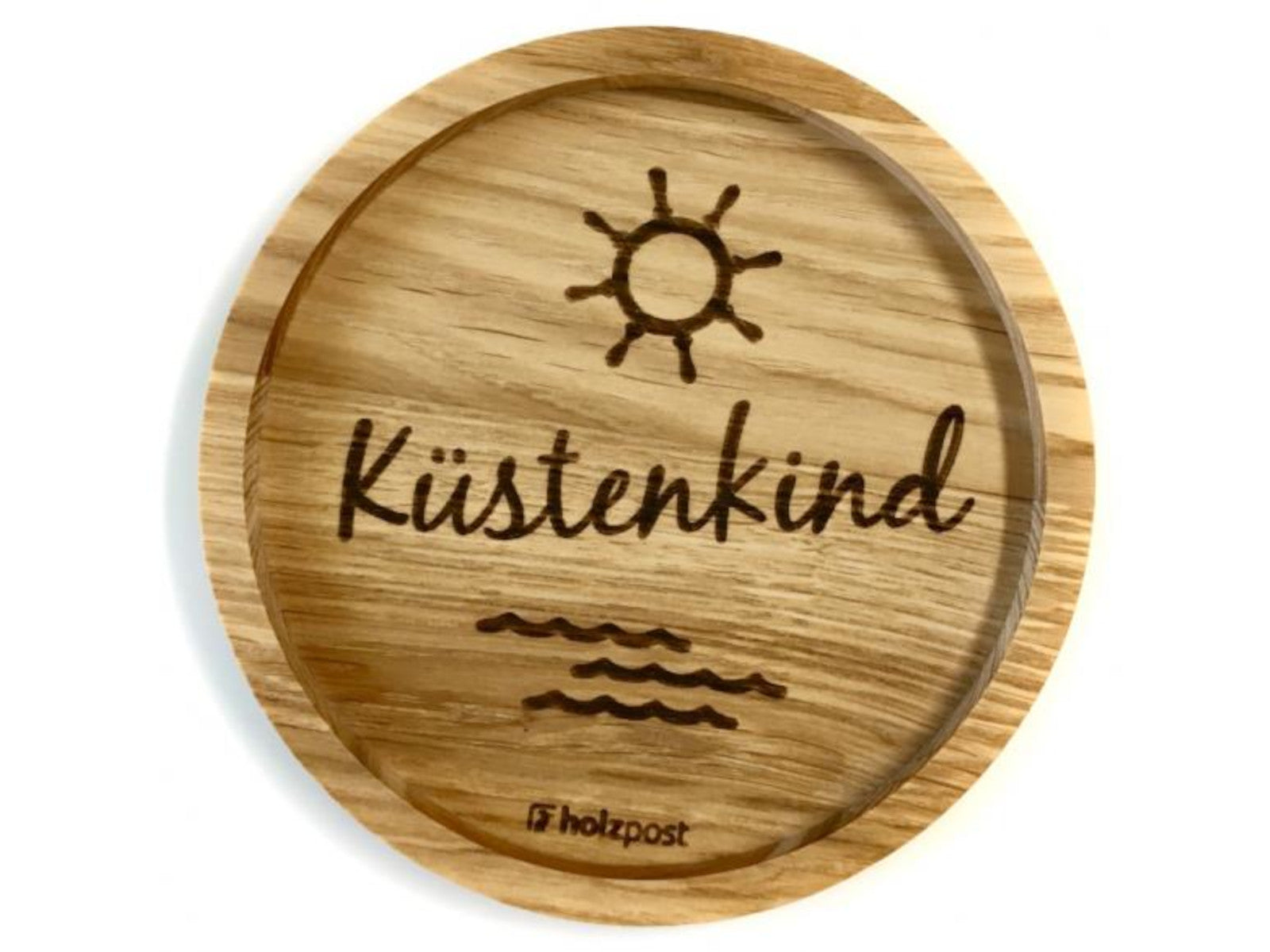 holzpost Untersetzer Küstenkind Eiche 11,2cm Freisteller 1