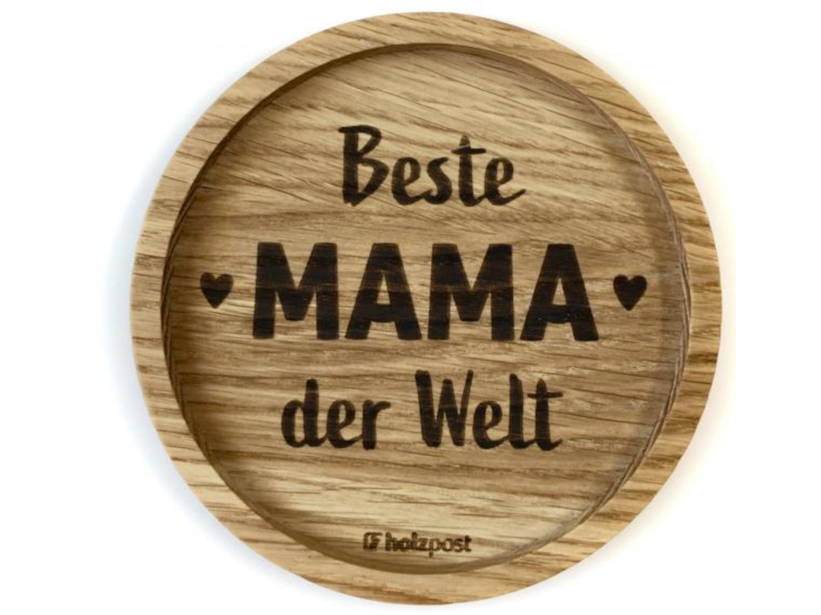 holzpost Untersetzer Mama Eiche 11,2cm Freisteller 1
