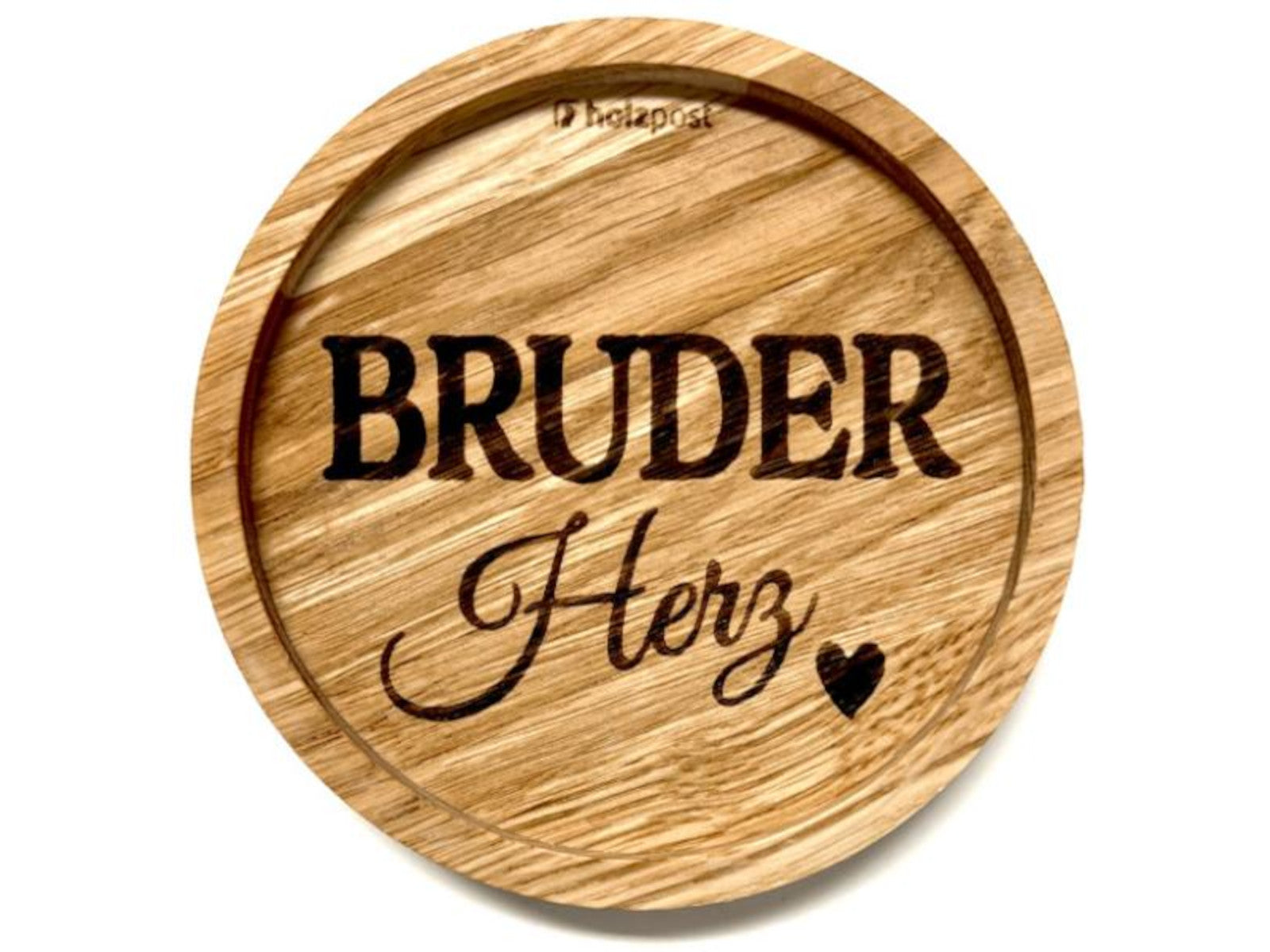 holzpost Untersetzer Bruder Eiche 11,2cm Freisteller 1