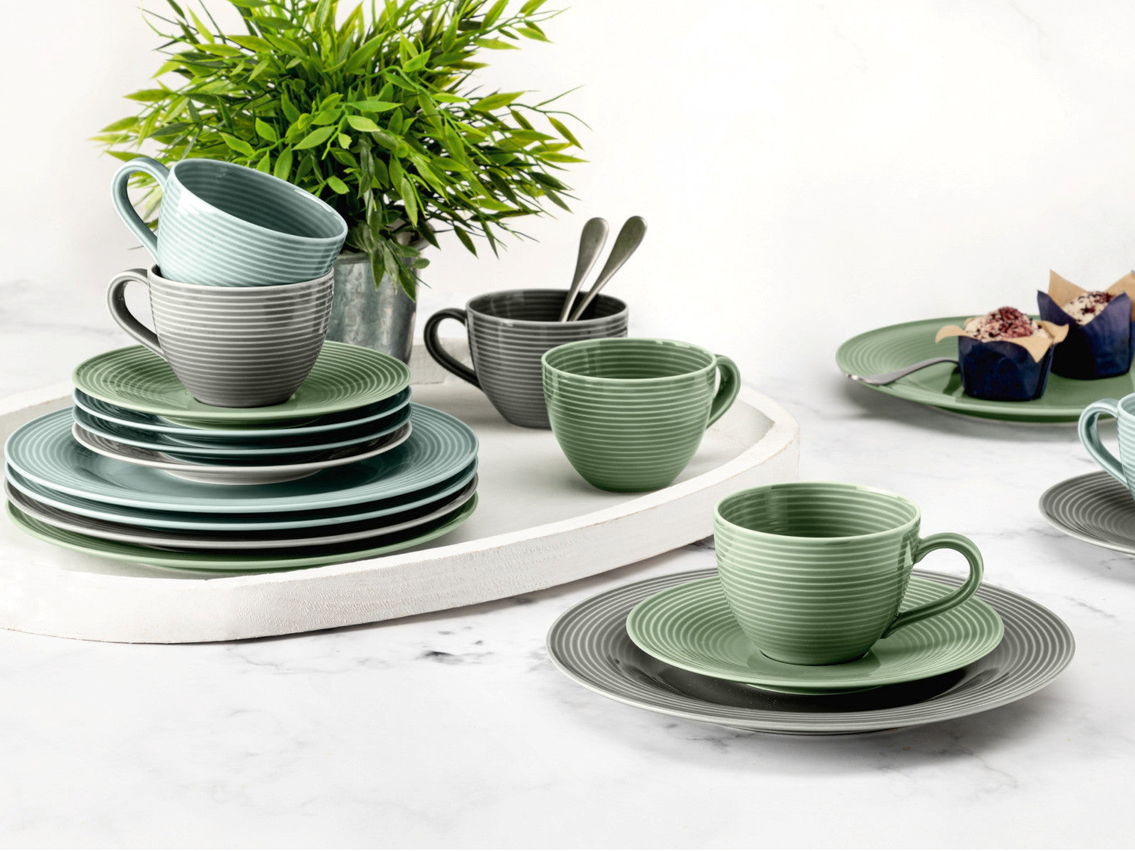 Seltmann Weiden Beat Perlgrau uni Espressoobertasse 0,11l mit Relief Lifestyle2