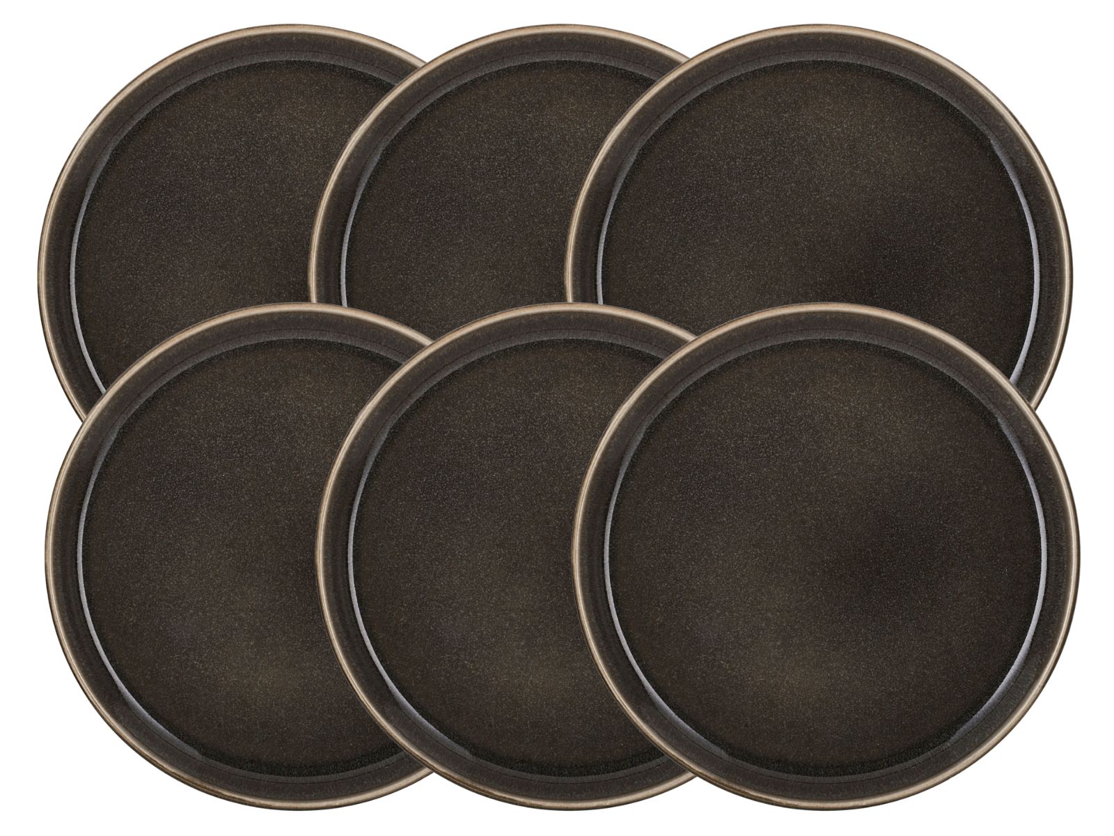 Bitz Frühstücksteller matt grey / shiny grey 21 cm Set6 Freisteller 