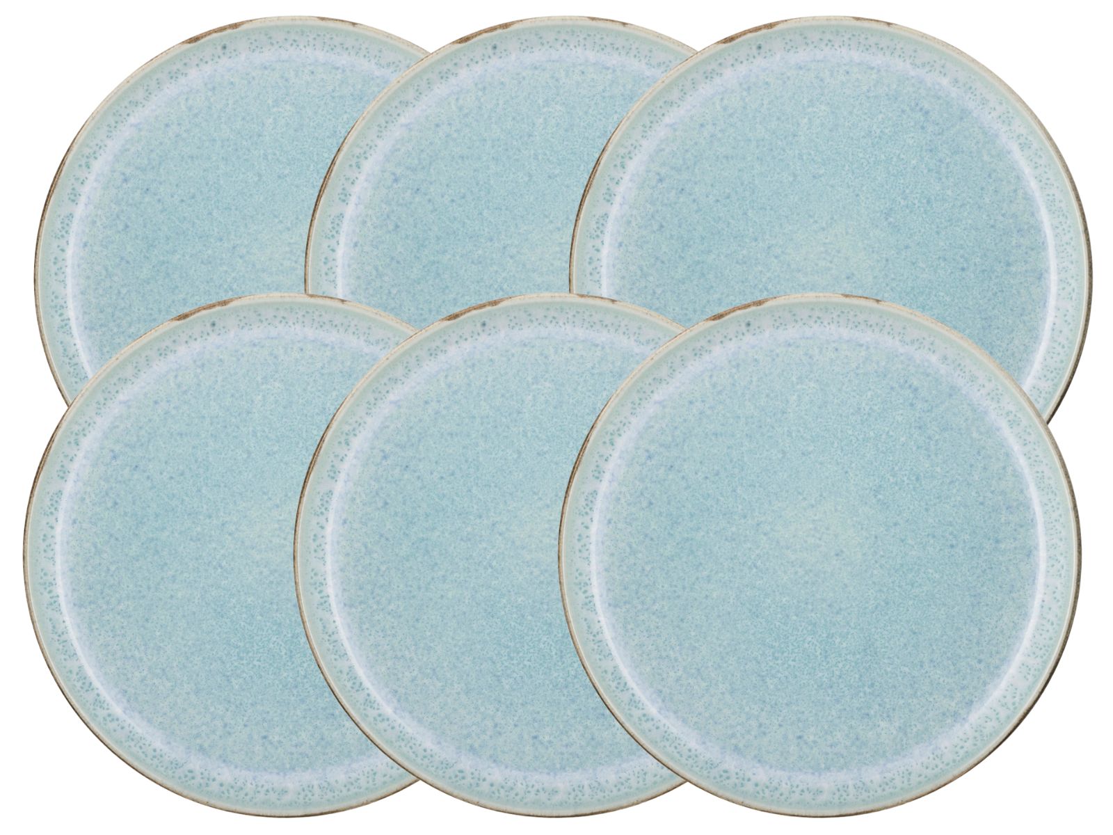 Frühstücksteller matt grey / shiny light blue 21cm Set6 Freisteller