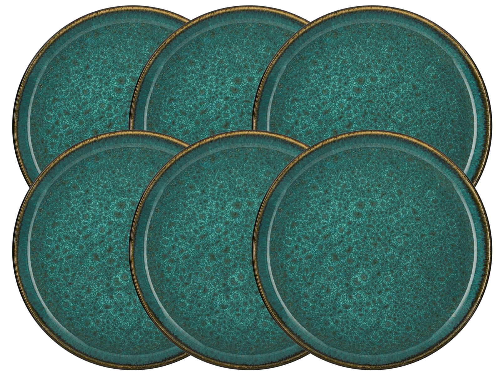 Bitz Frühstücksteller matt green / shiny green 21 cm Set6 Freisteller