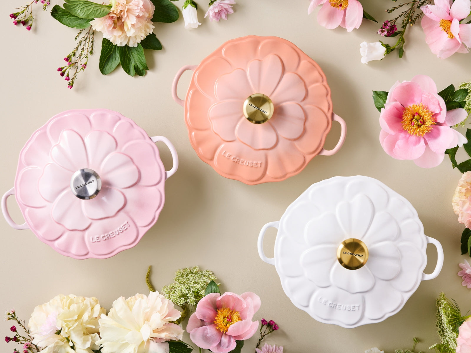 Le Creuset Bräter Blume Signature rund shell pink 26cm - Produktbild 5