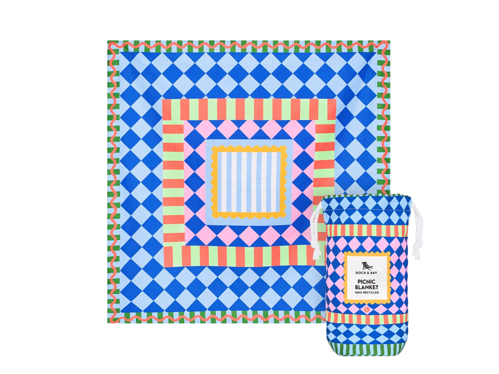 Dock & Bay Picnic Blanket L Bright Side Up 170x170cm - Produktbild 1