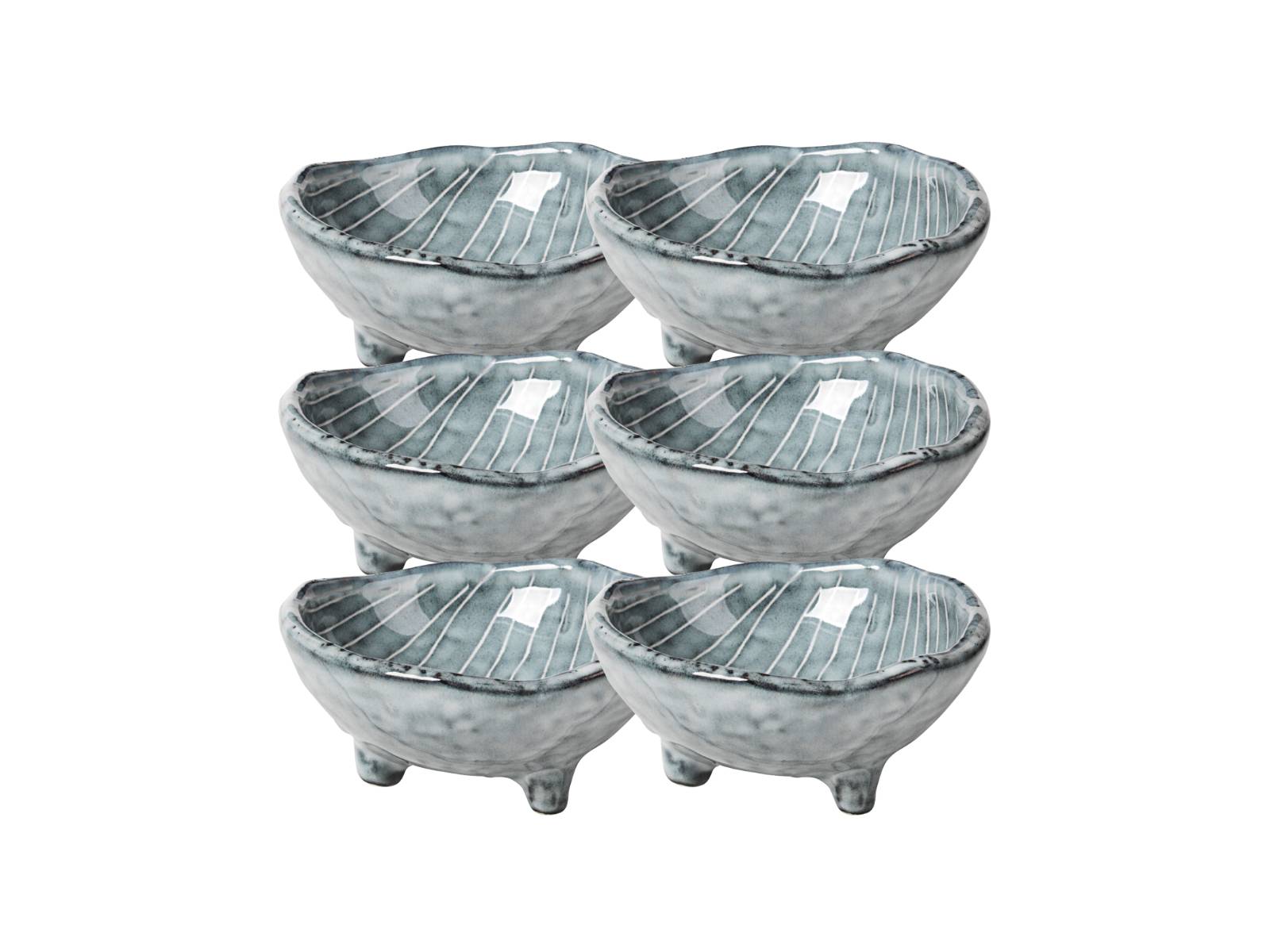 Broste Copenhagen NORDIC SEA Schale S mit kleinen Füßen 8,5 cm Set6