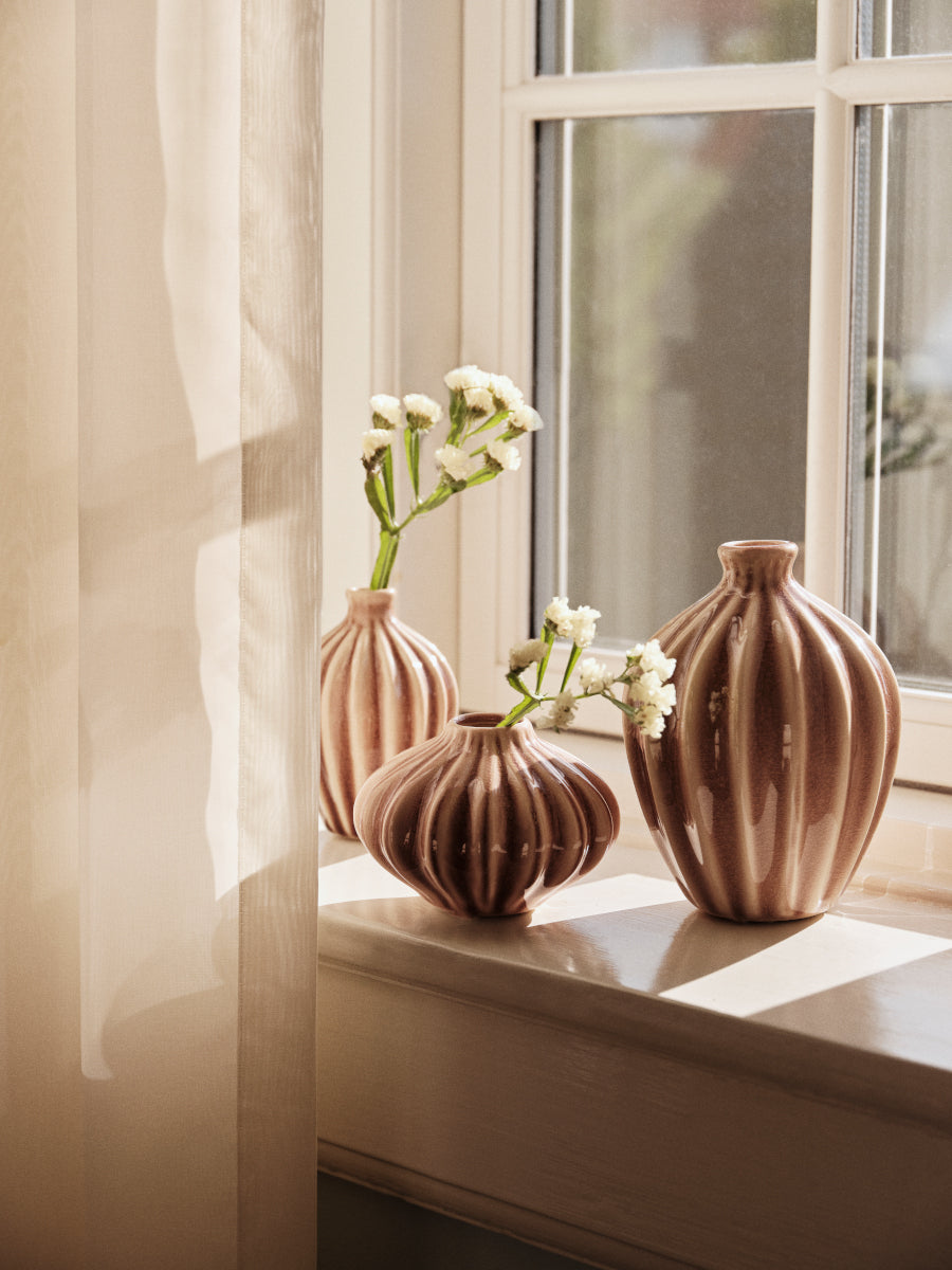 Broste Copenhagen Amalie Vase Fawn braun 3tlg Lifestyle 1