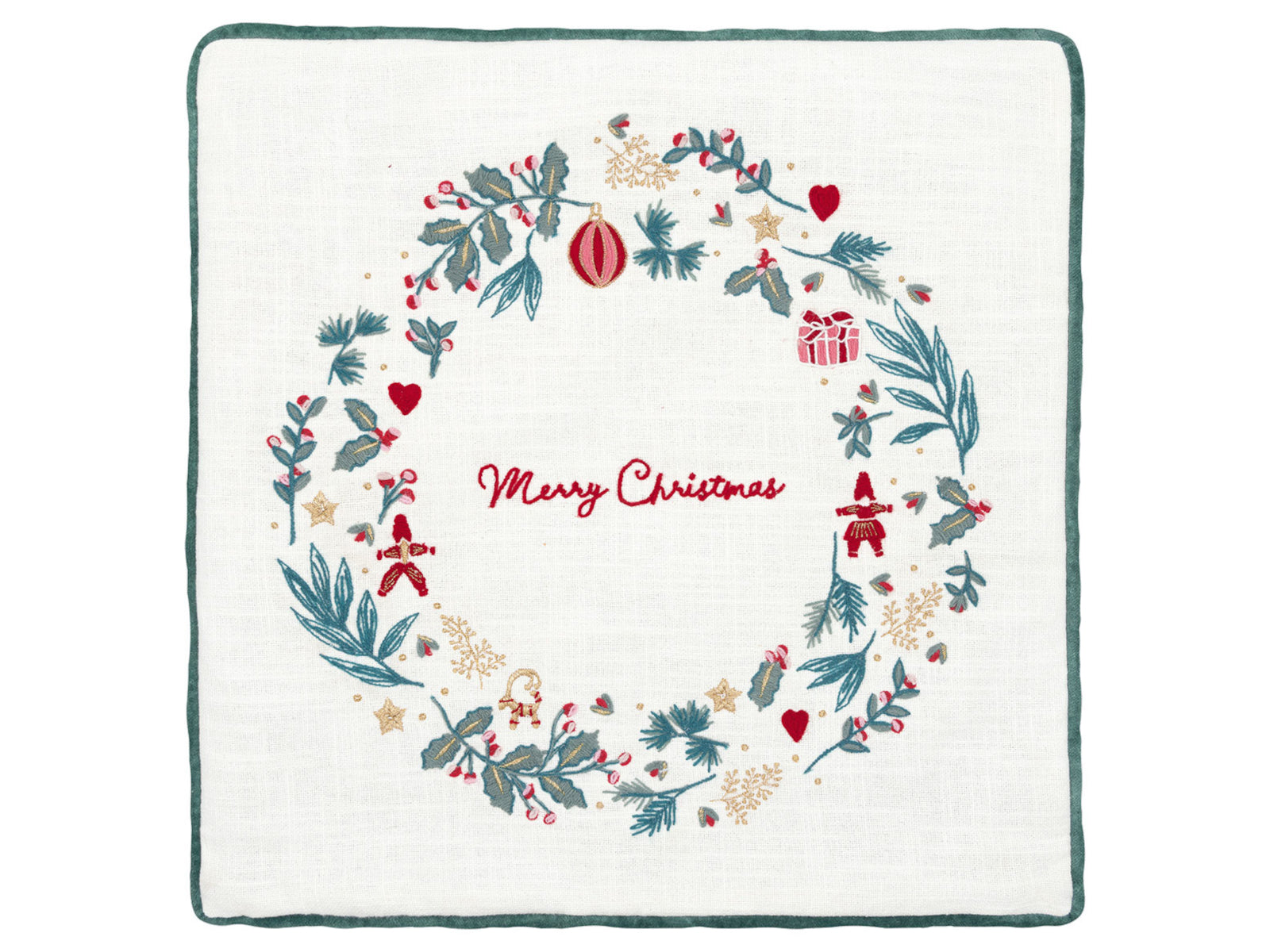 Greengate Didina Kissenhülle mit Stickerei white 40x40cm Freisteller 1