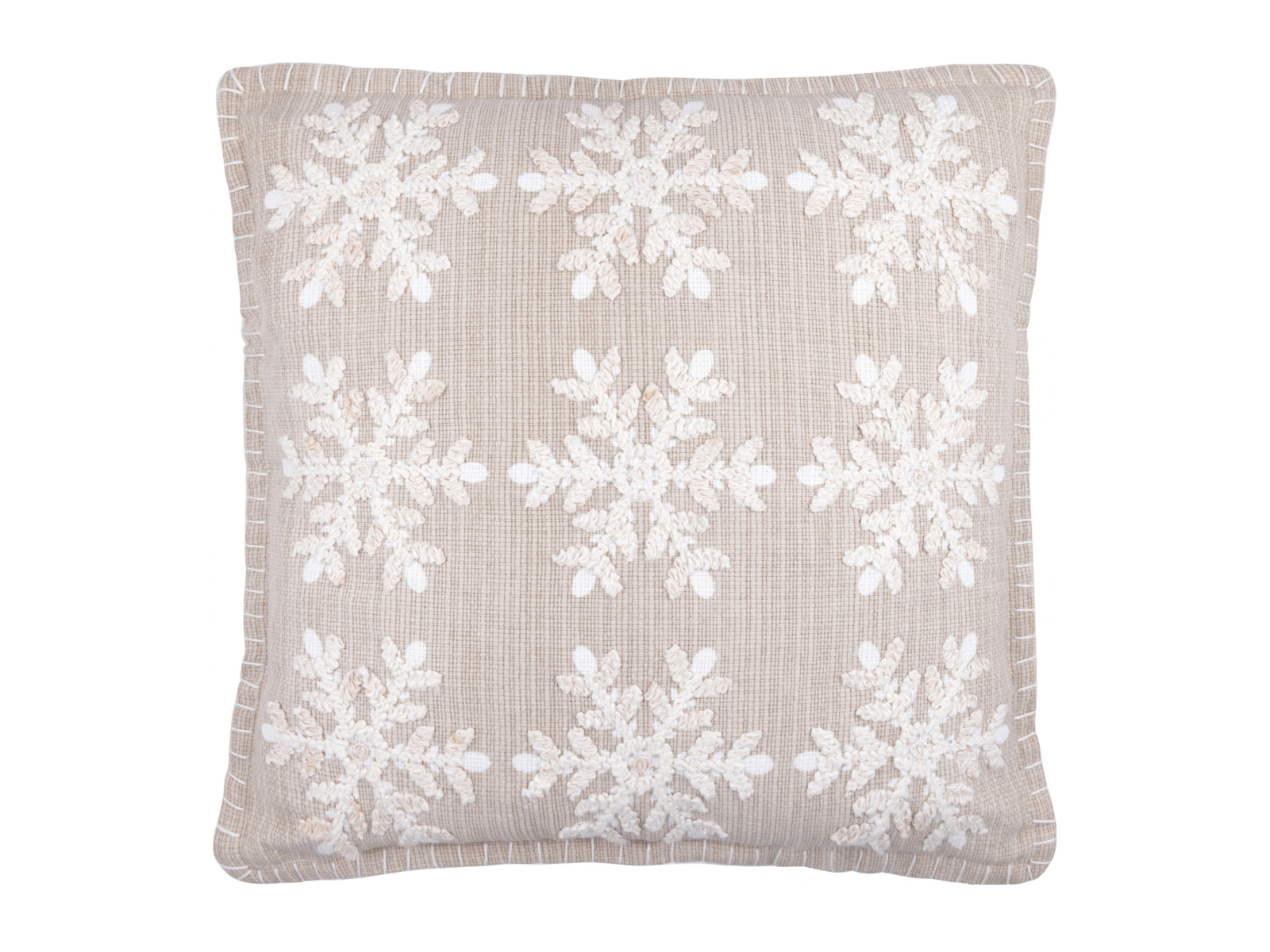 Greengate Snowflake Kissen mit Stickerei beige 50x50cm