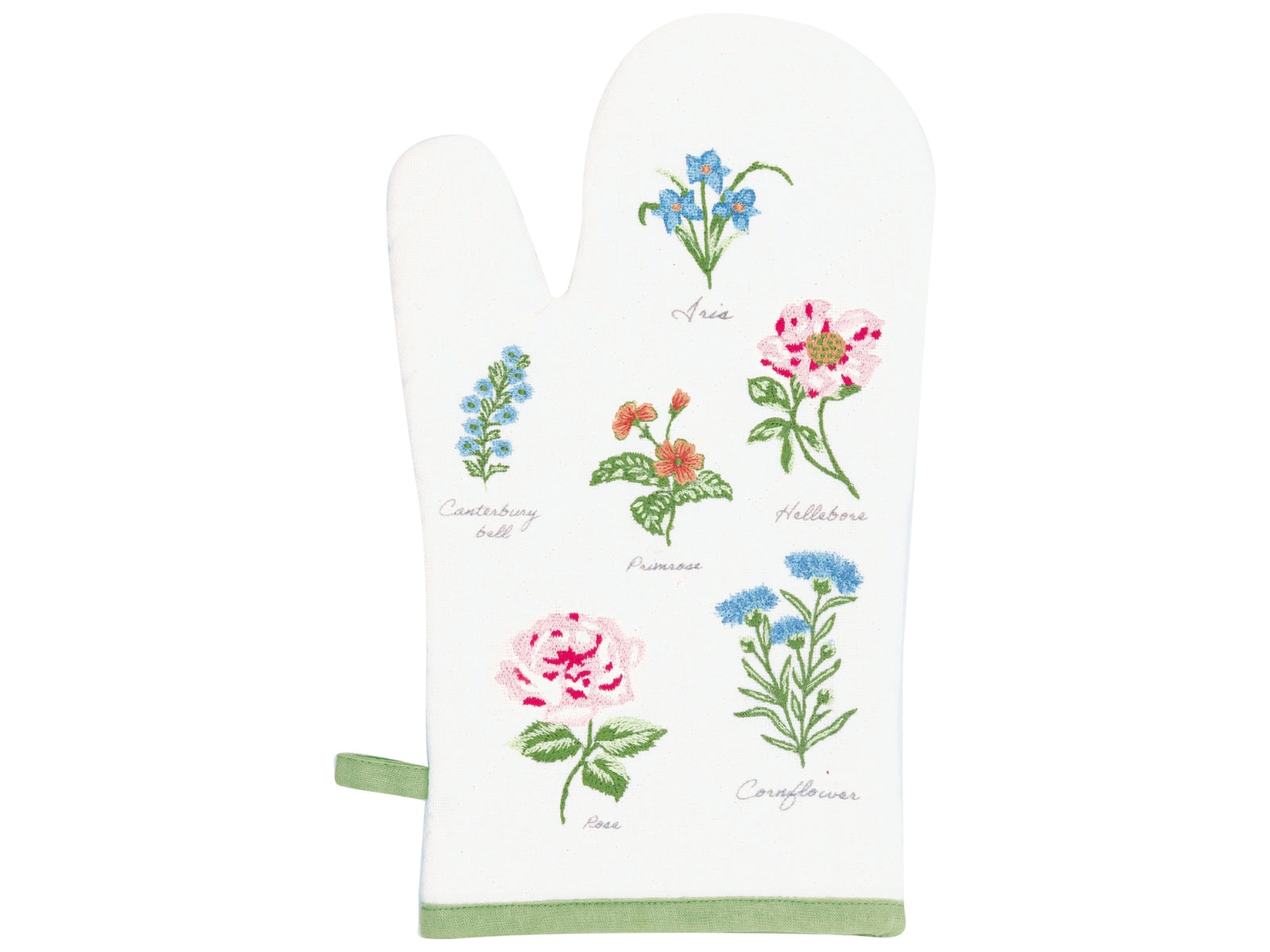 Greengate Agnes Ofenhandschuh mit Stickerei white 31cm Freisteller 1