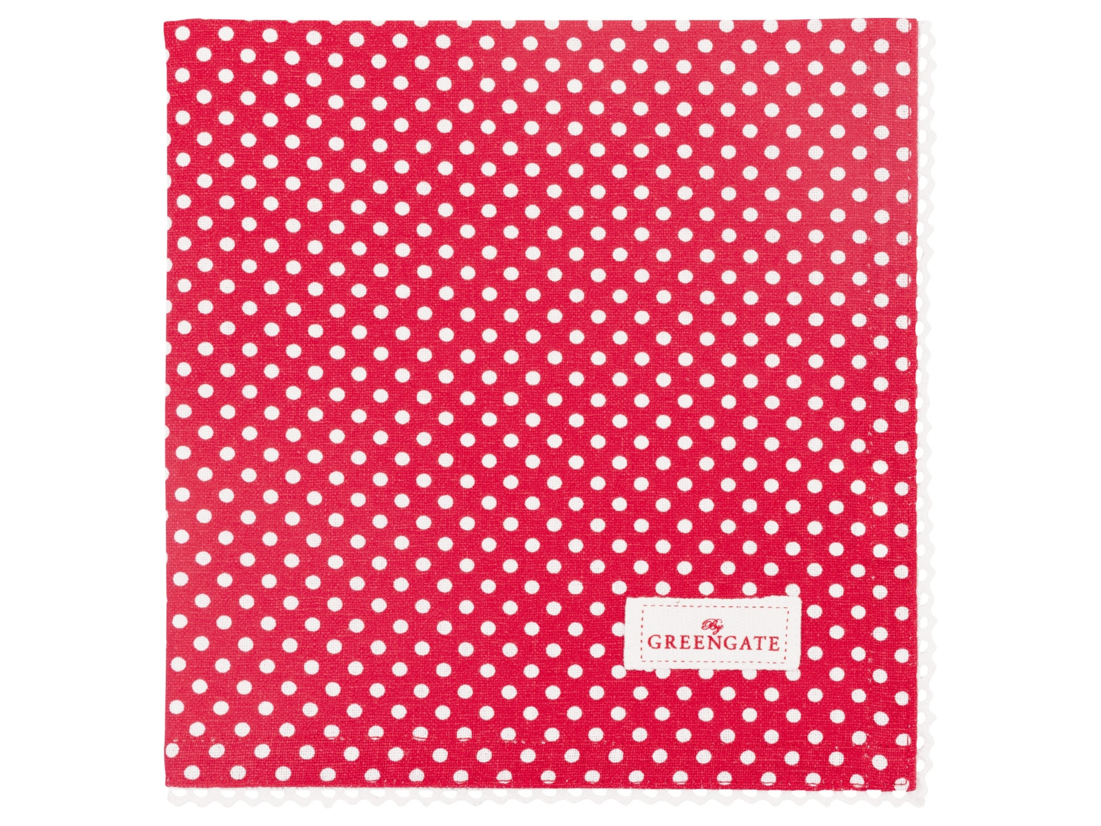 Greengate Dotty Stoffserviette mit Spitze red 40x40cm Freisteller 1
