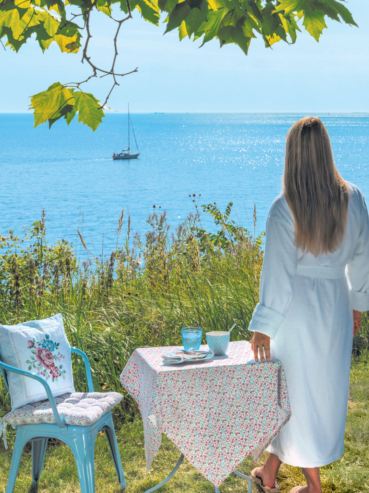 Greengate Louisa Stoffserviette mit Spitze white 40x40cm Lifestyle 3