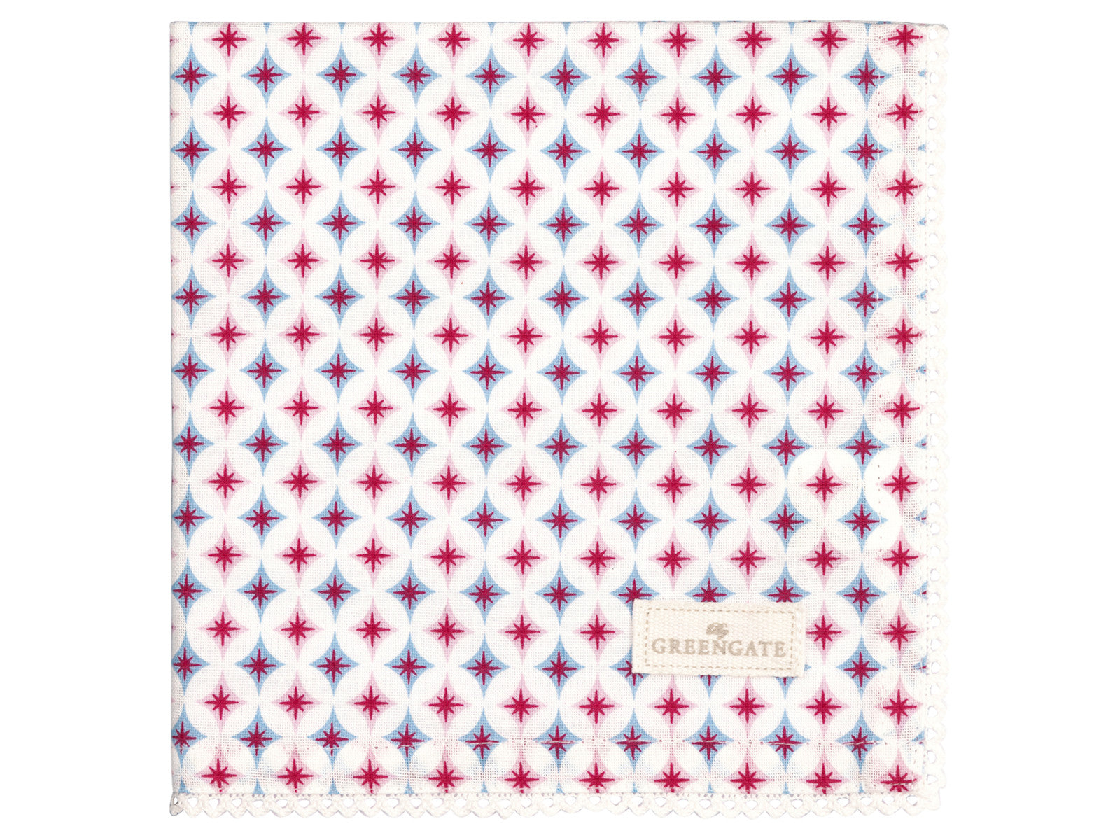 Greengate Novella Stoffserviette mit Spitze white 40x40cm Freisteller 1