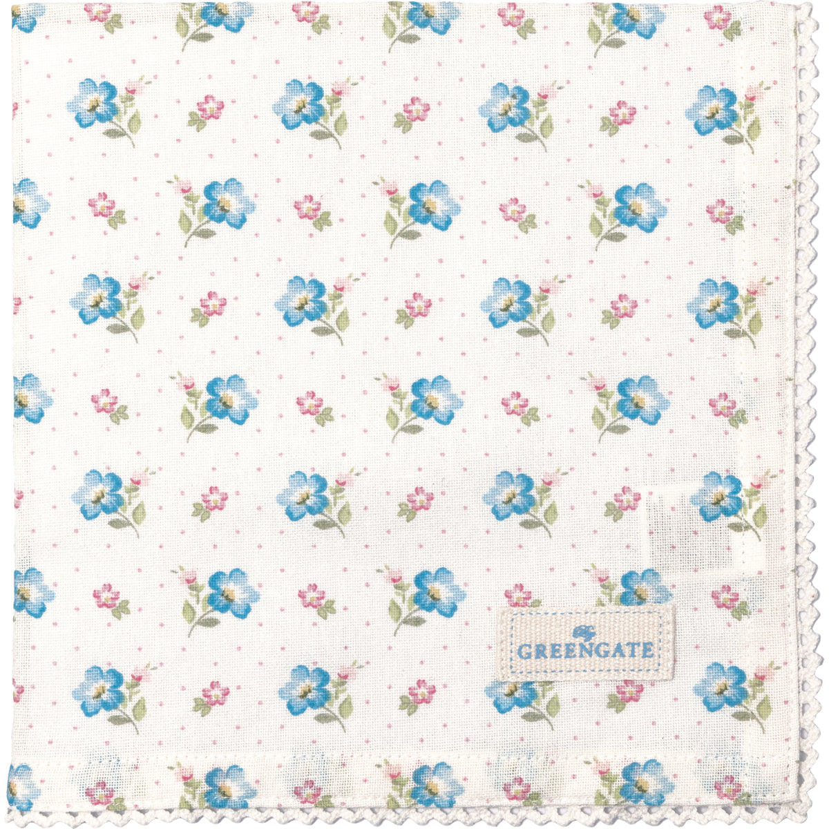 Greengate Rosalia Stoffserviette mit Spitze white 40x40cm