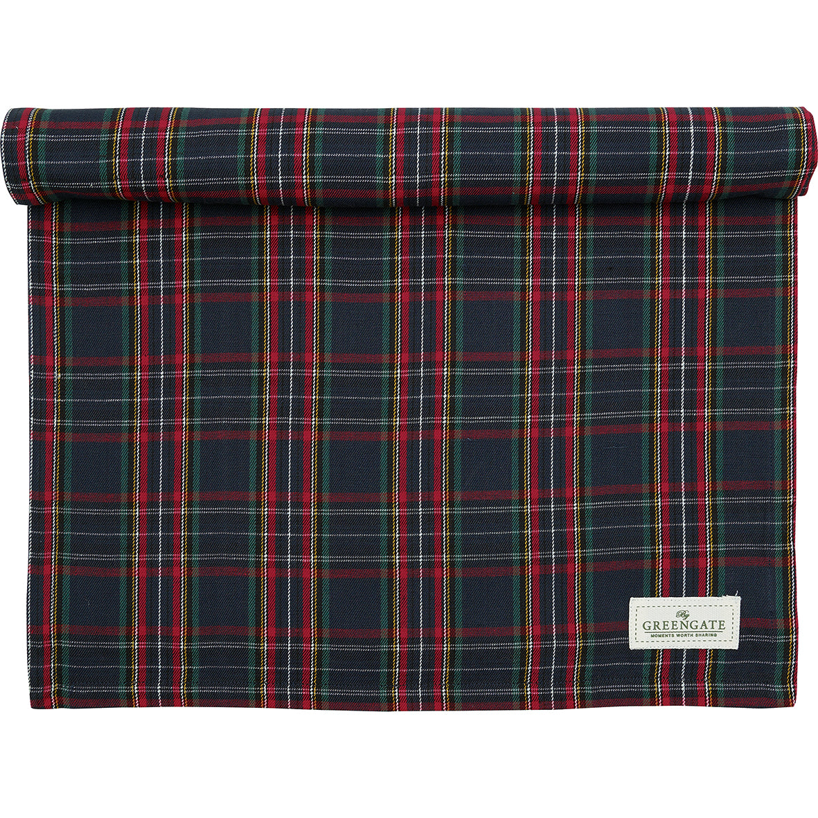 Greengate Dagmar Tischläufer check dark blue 140x45cm