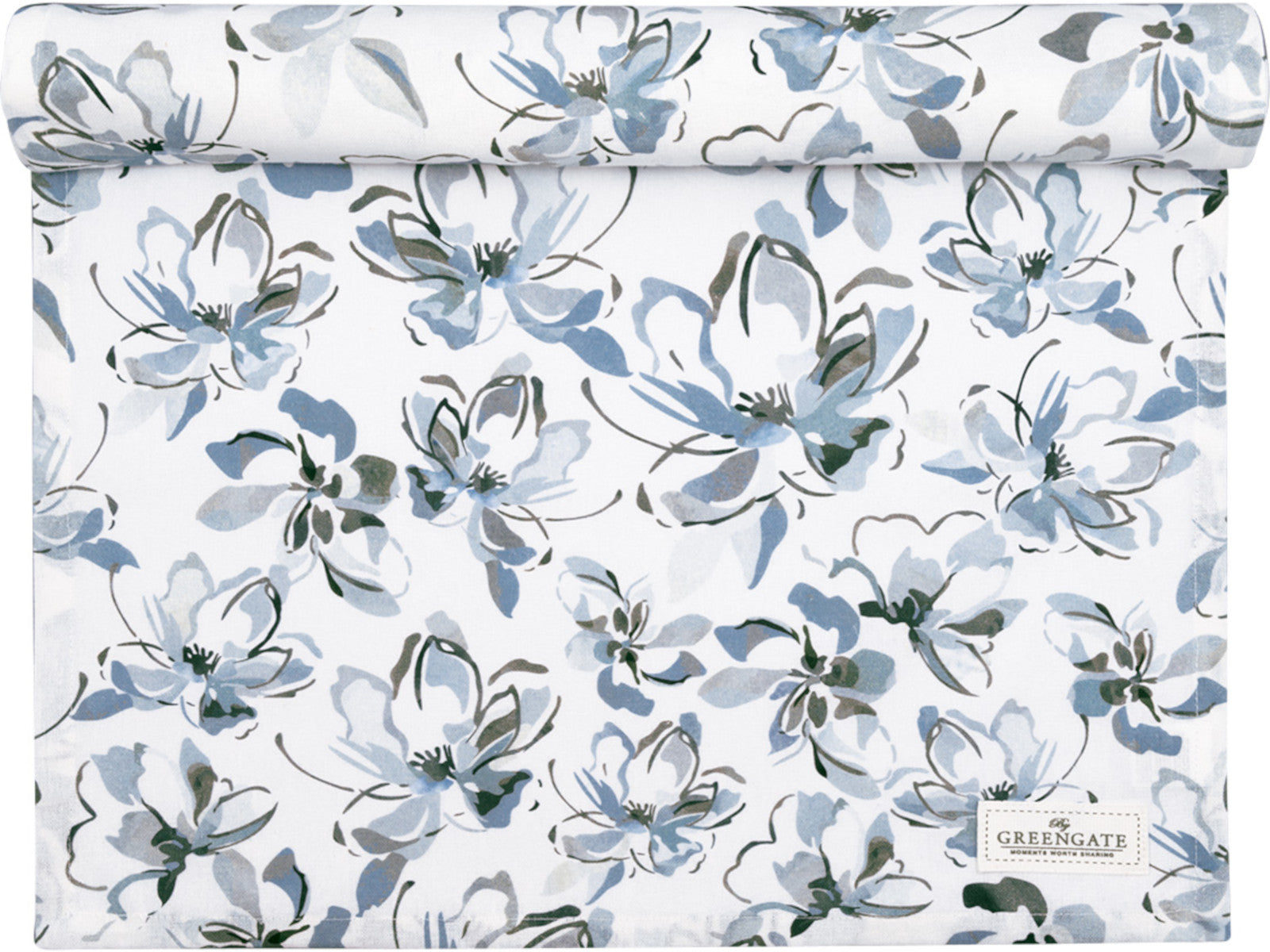 Greengate Evia Tischläufer olive green 140x45cm Freisteller 1