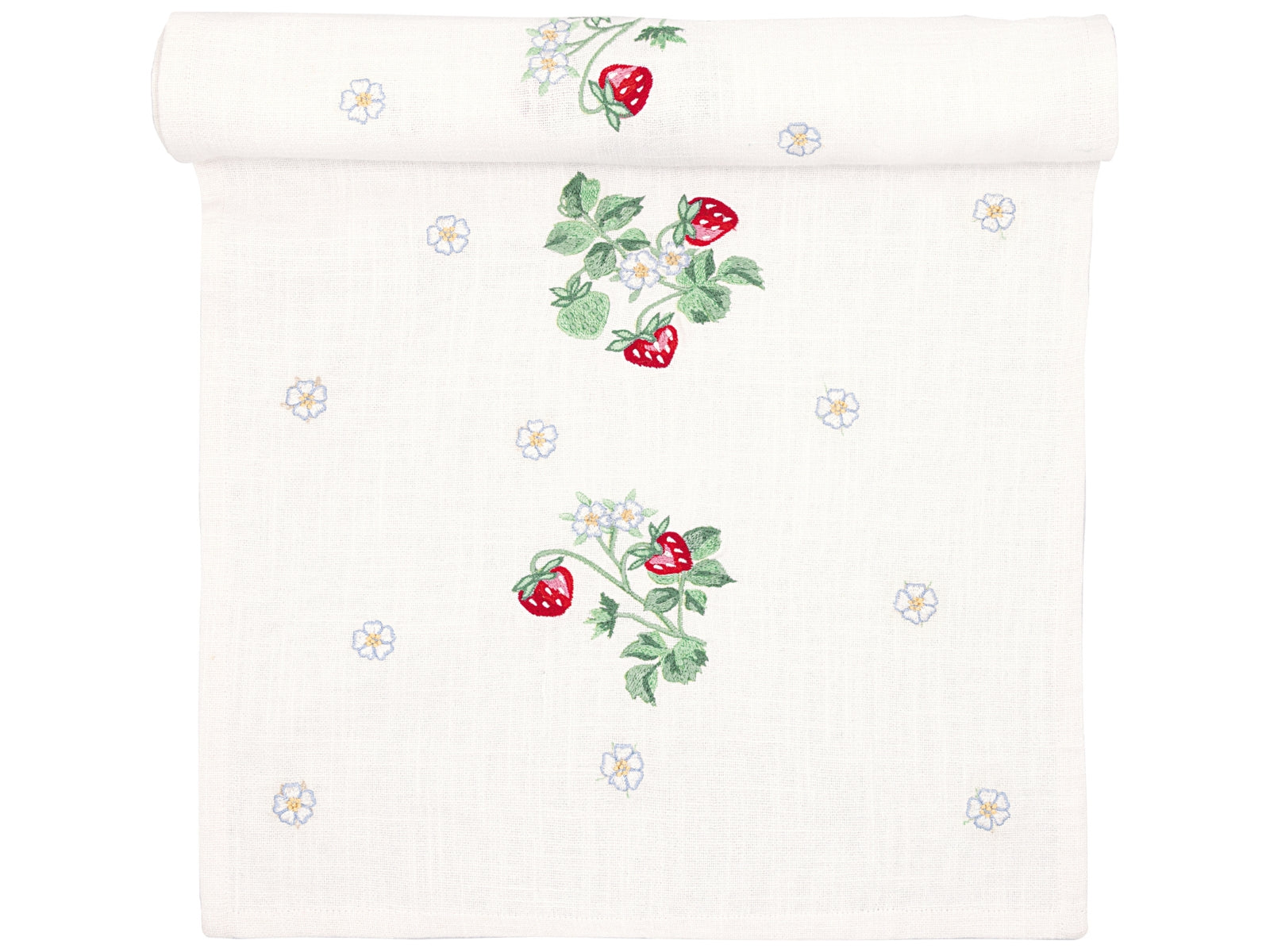 Greengate Berry Tischläufer mit Stickerei white 140x45cm Freisteller 1