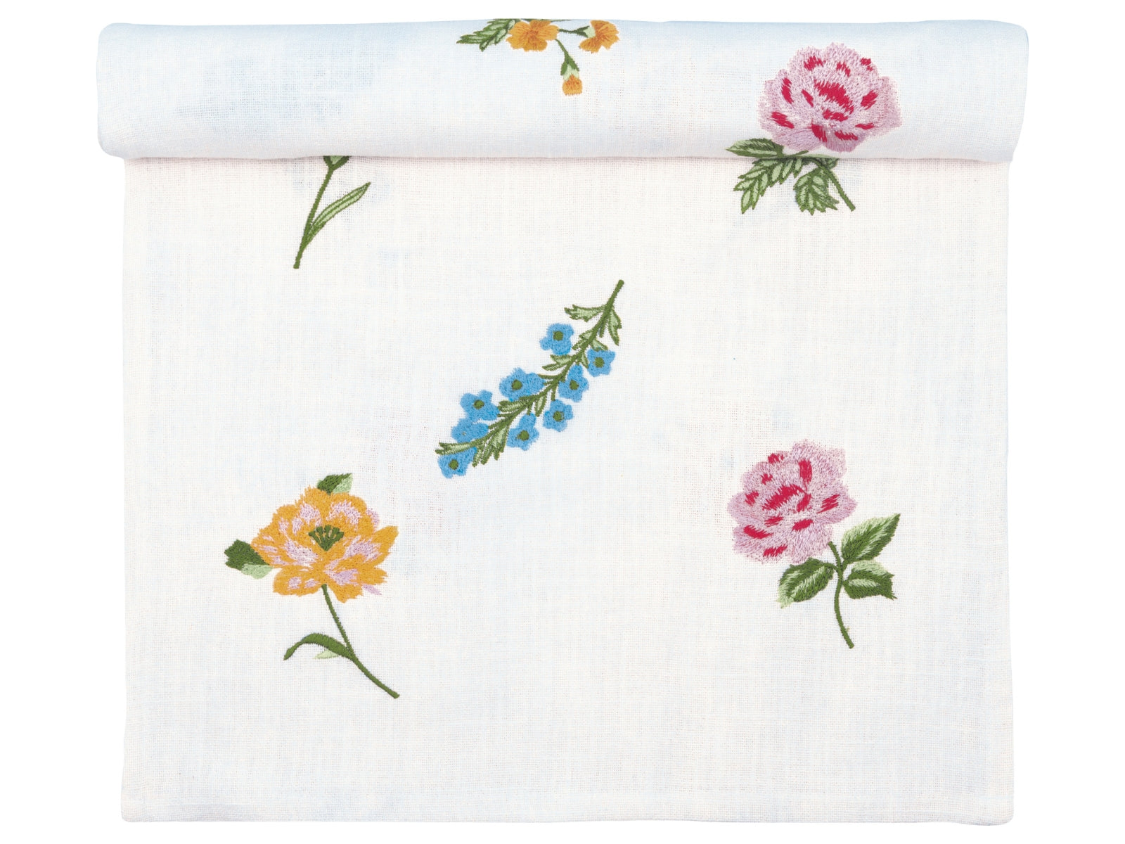 Greengate Estrid Tischläufer mit Stickerei white 140x45cm Freisteller 1