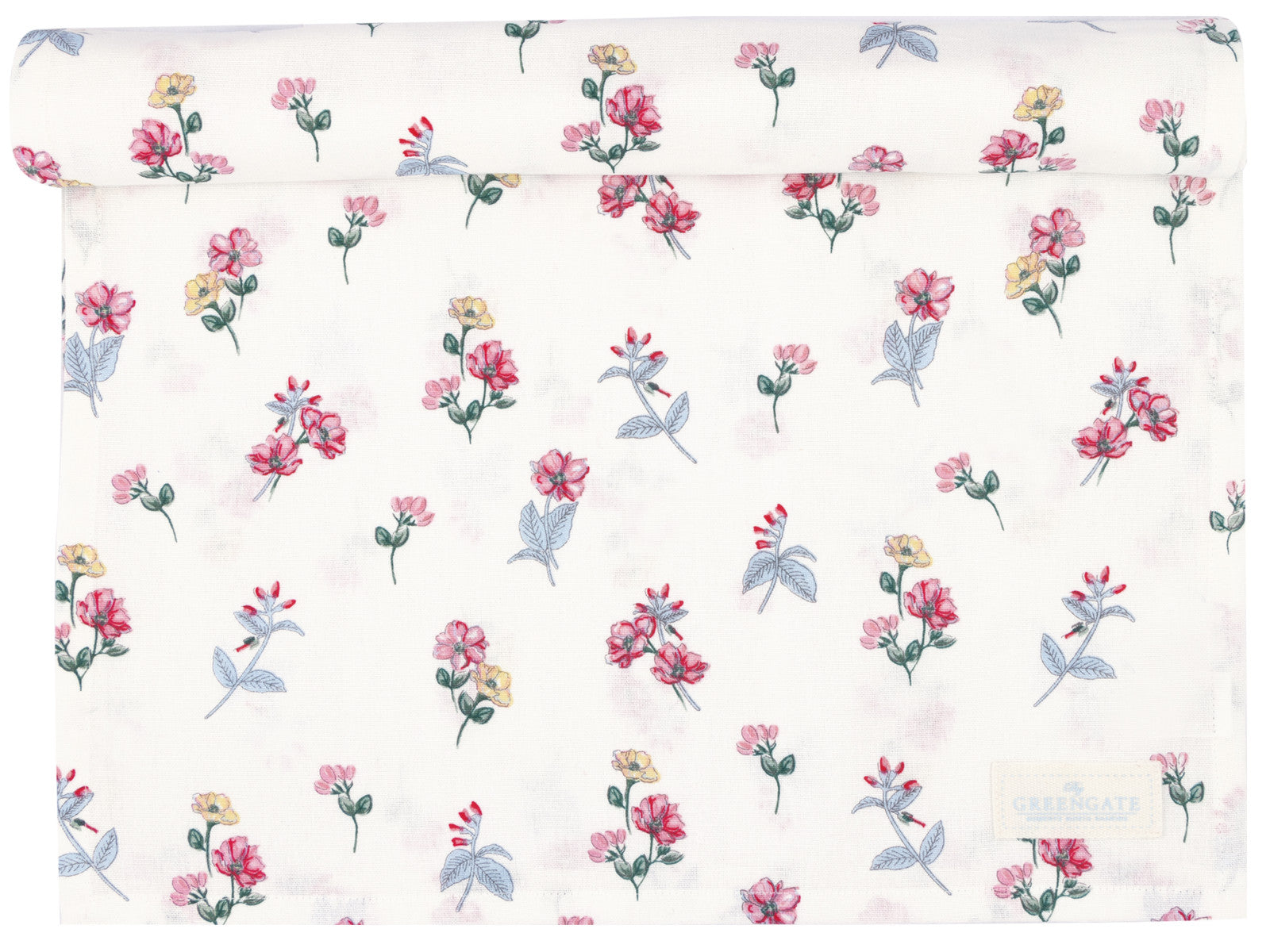 Greengate Portia Tischläufer white 140x45cm Freisteller 1