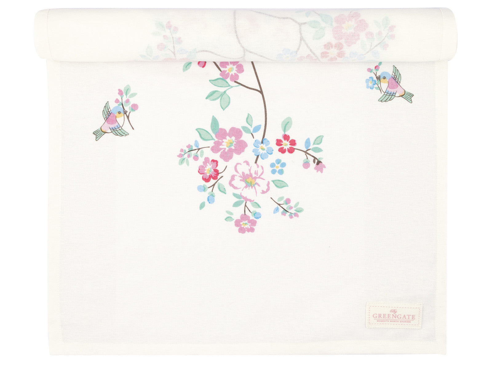 Greengate Desdemona Tischläufer white 140x45cm Freisteller 1