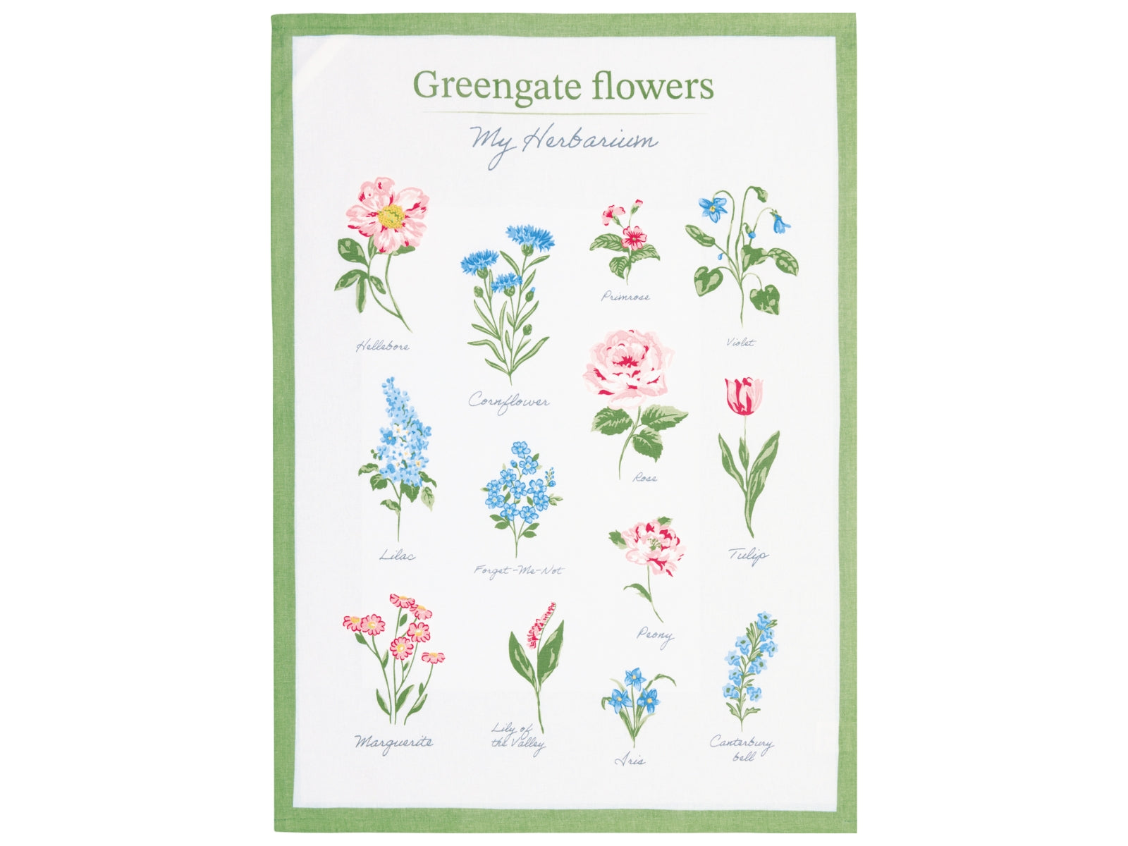 Greengate Agnes Geschirrtuch bedruckt white 70x50cm Freisteller 1