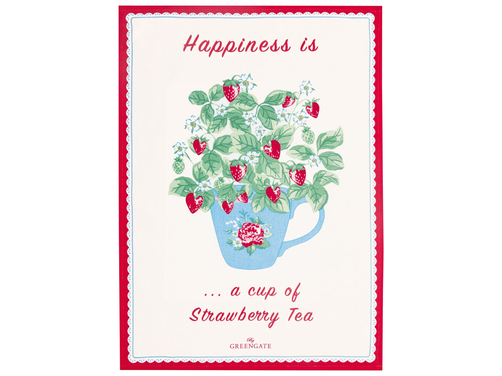 Greengate Berry Geschirrtuch bedruckt white 70x50cm Freisteller 1