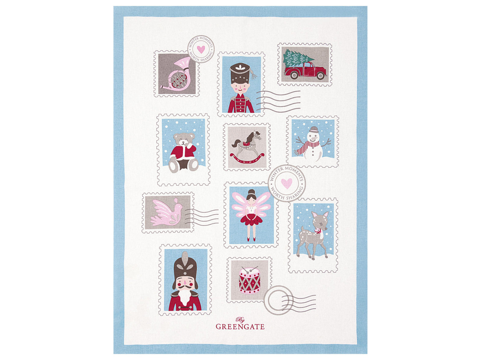 Greengate Xmas letter Geschirrtuch bedruckt 70x50cm Freisteller 1