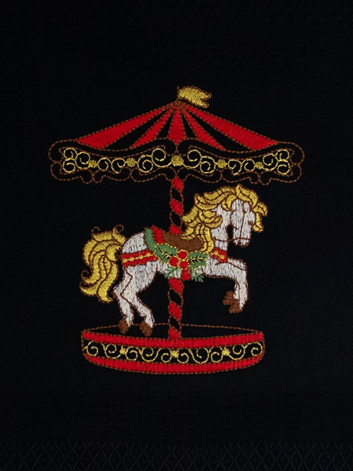 Vista Portuguese Geschirrtuch Carousel schwarz 50x70 cm - Produktbild 2