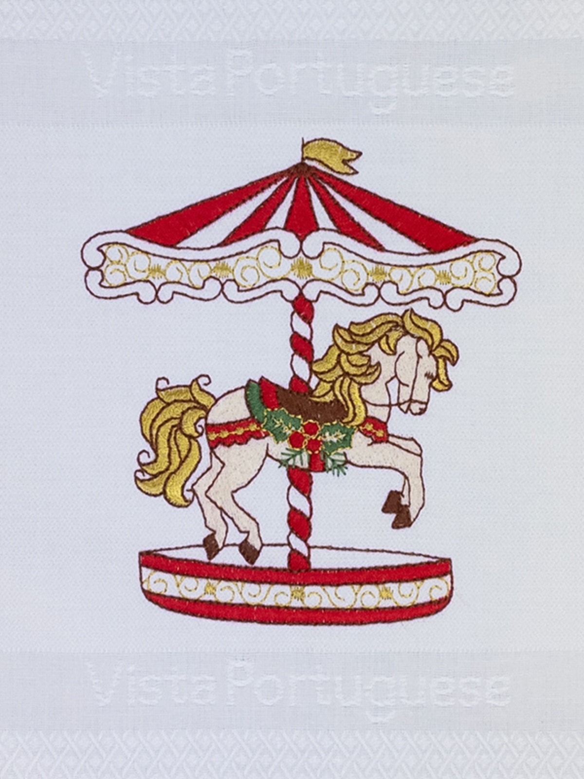 Vista Portuguese Geschirrtuch Carousel weiß 50x70cm - Produktbild 2