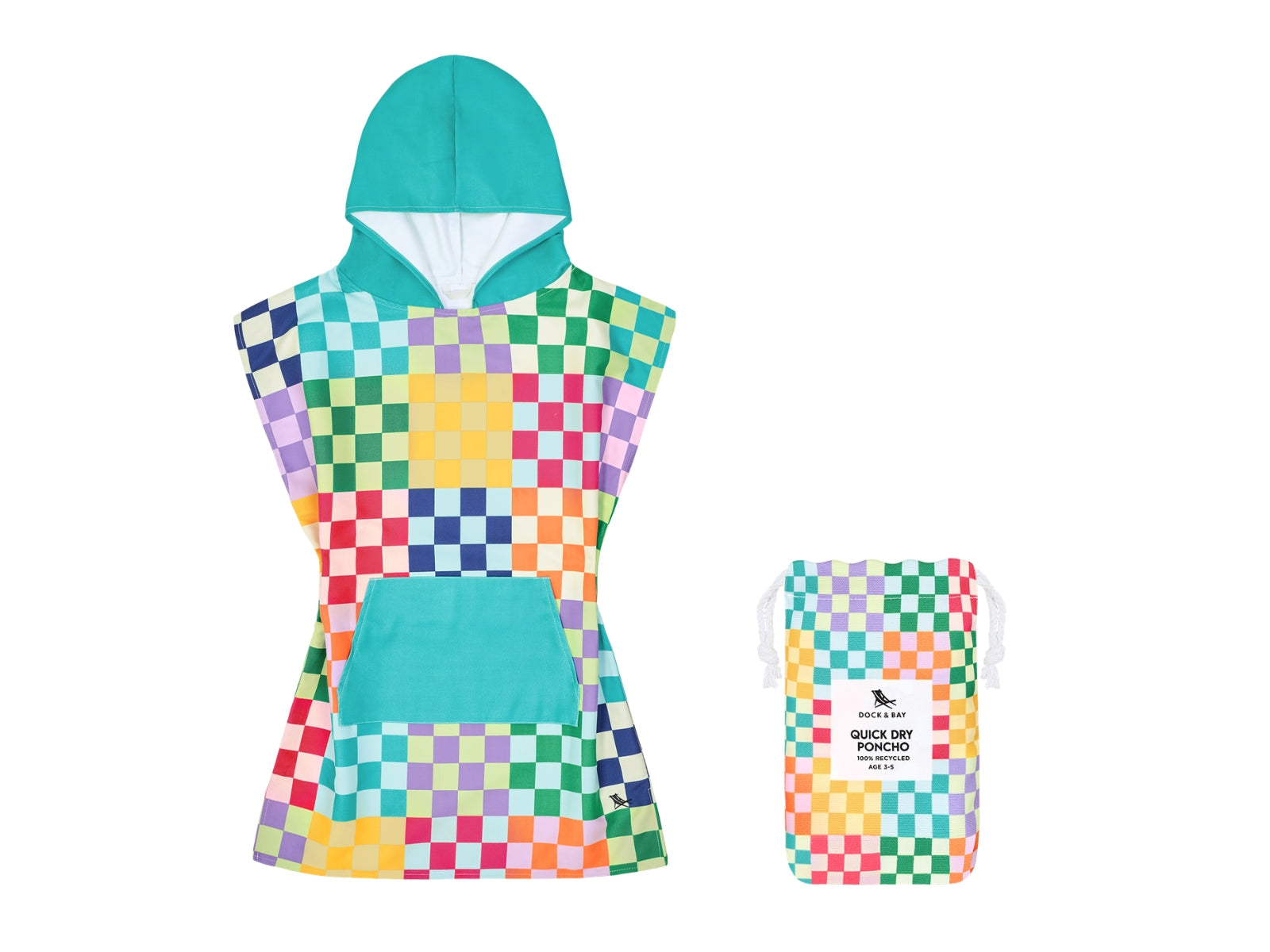 Dock & Bay Kinder-Badeponcho S Check Me Out 66x49cm - Produktbild 1