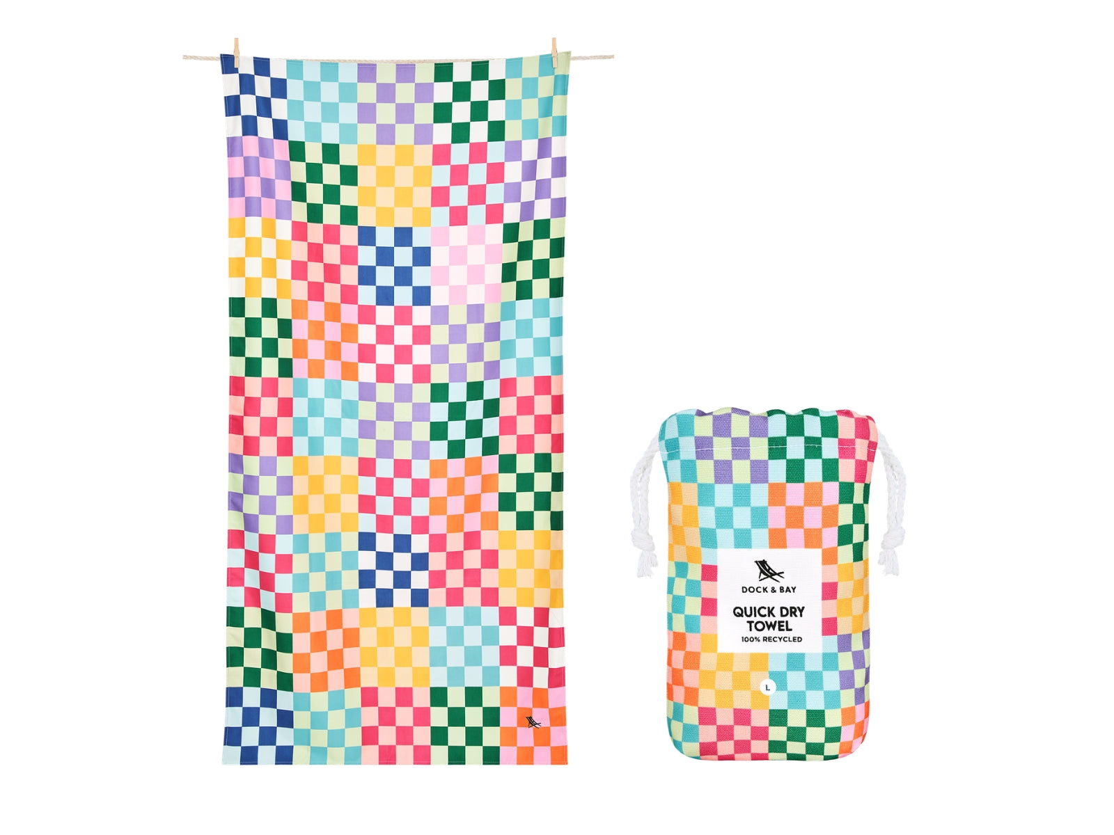 Dock & Bay Kids Beach Towel L Check Me Out 160x90cm - Produktbild 1