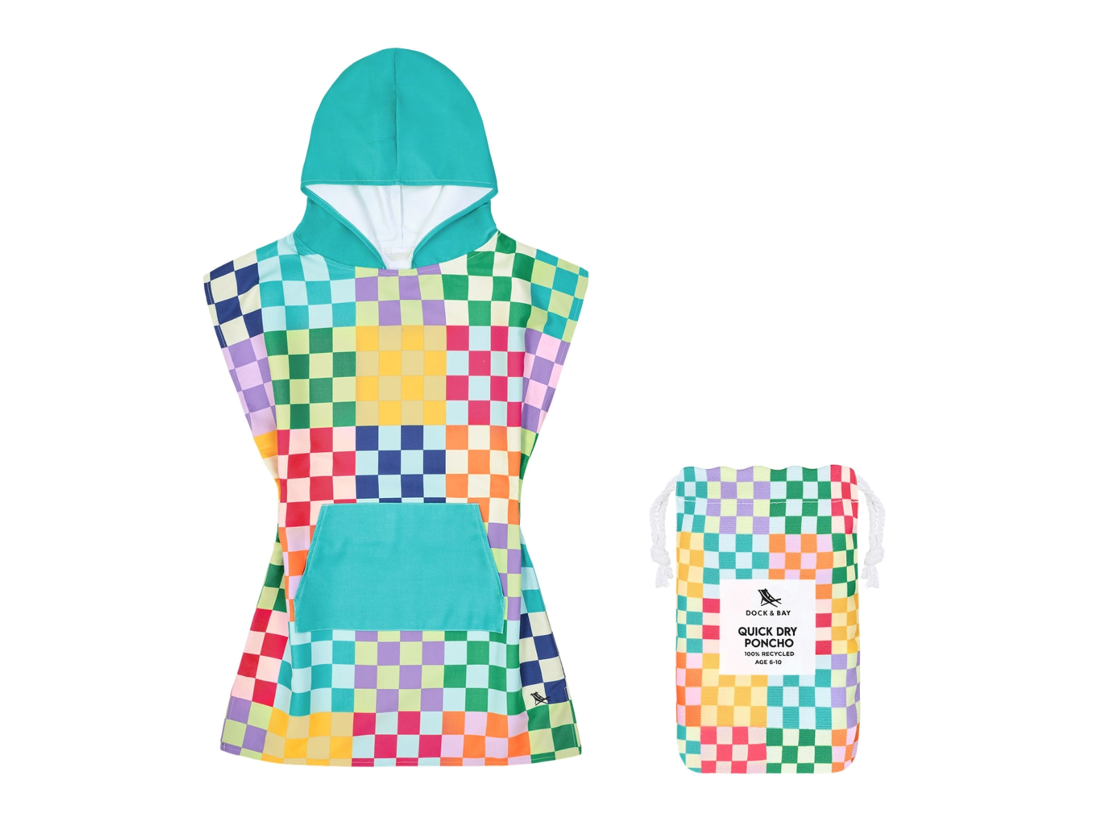 Dock & Bay Kinder-Badeponcho M Check Me Out 75x55cm - Produktbild 1
