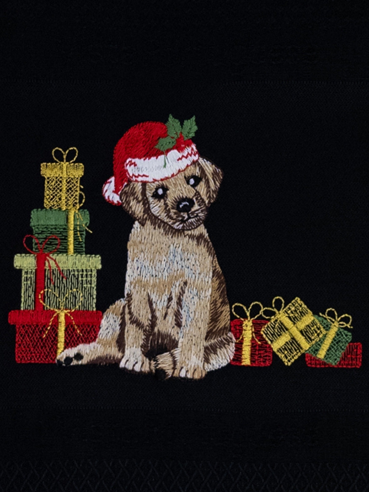 Vista Portuguese Geschirrtuch Christmas Dog schwarz 50x70cm - Produktbild 2