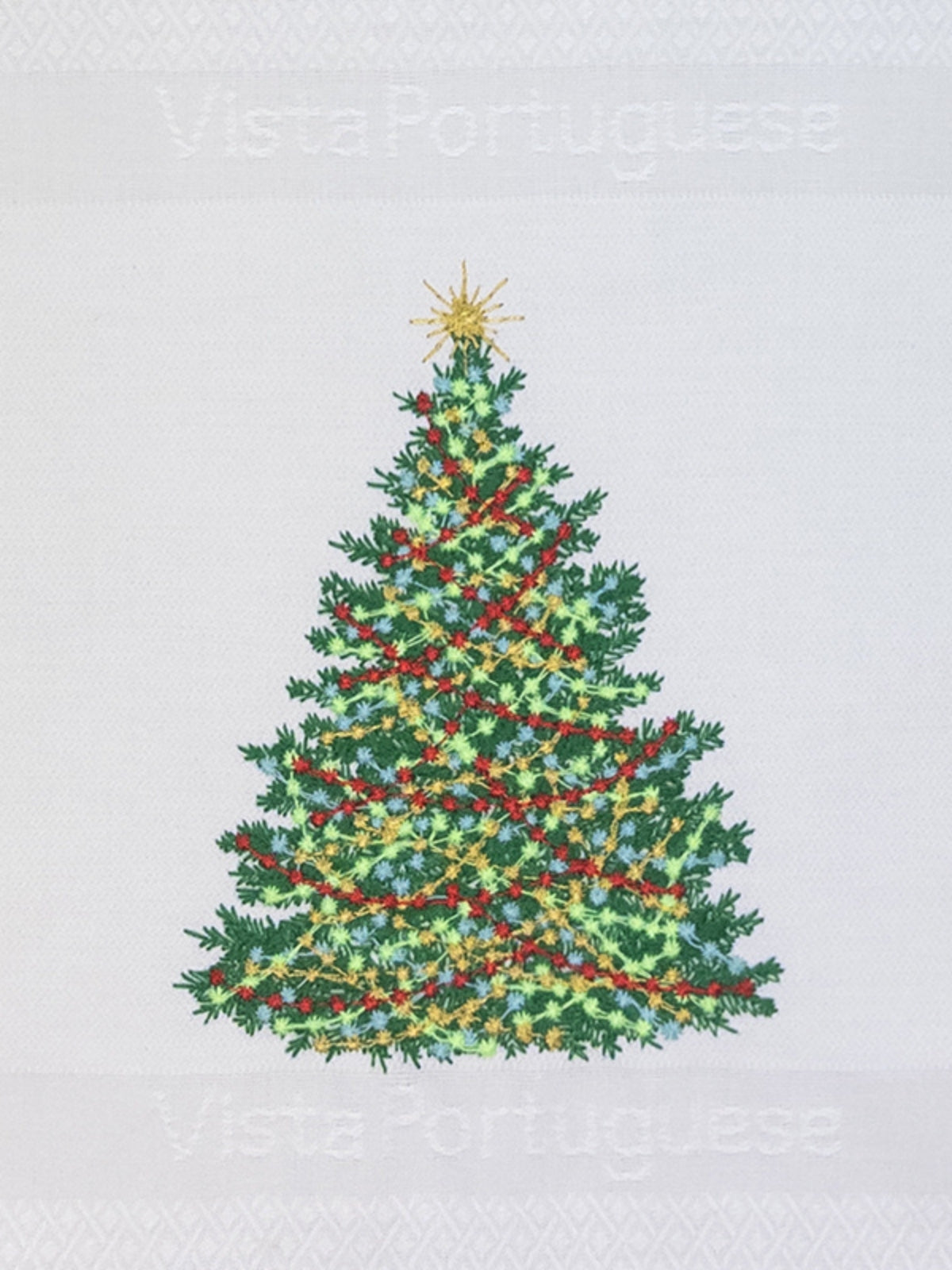 Vista Portuguese Geschirrtuch Christmas Tree weiß 50x70 cm - Produktbild 2