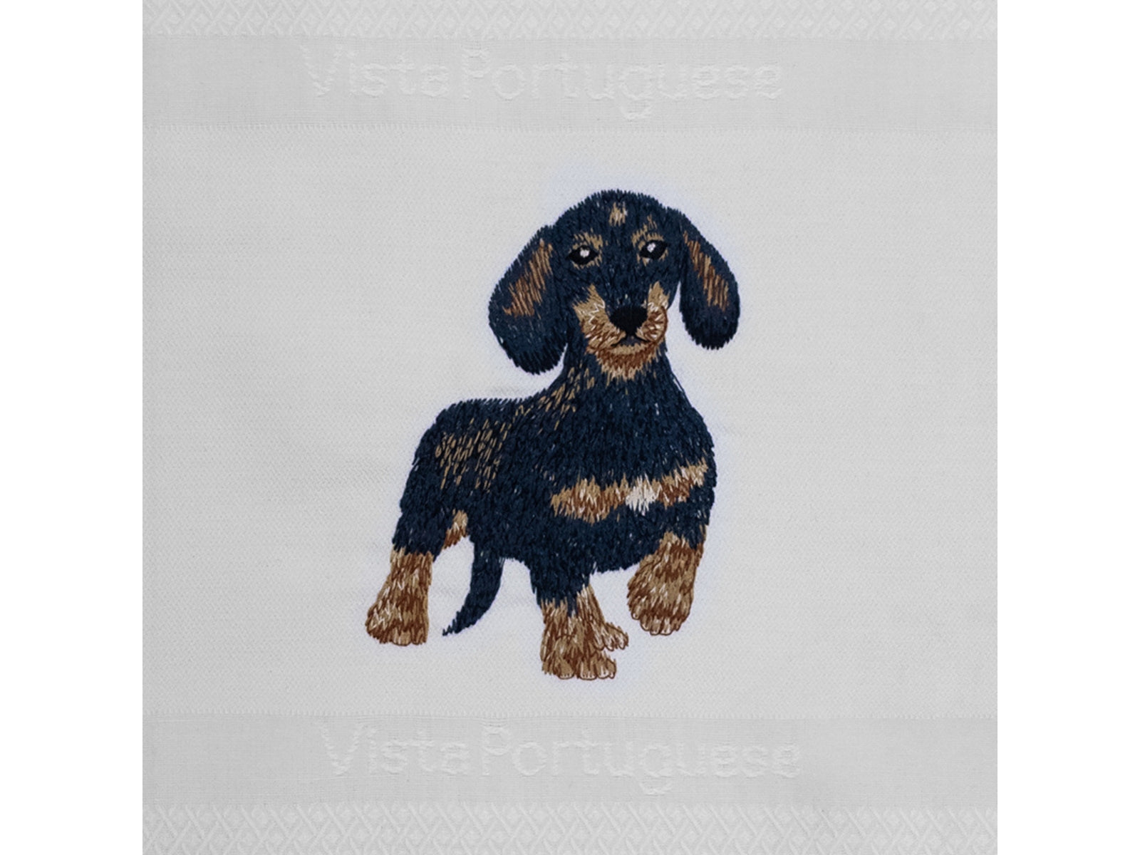 Vista Portuguese Geschirrtuch Dackel weiß 50x70cm - Produktbild 3