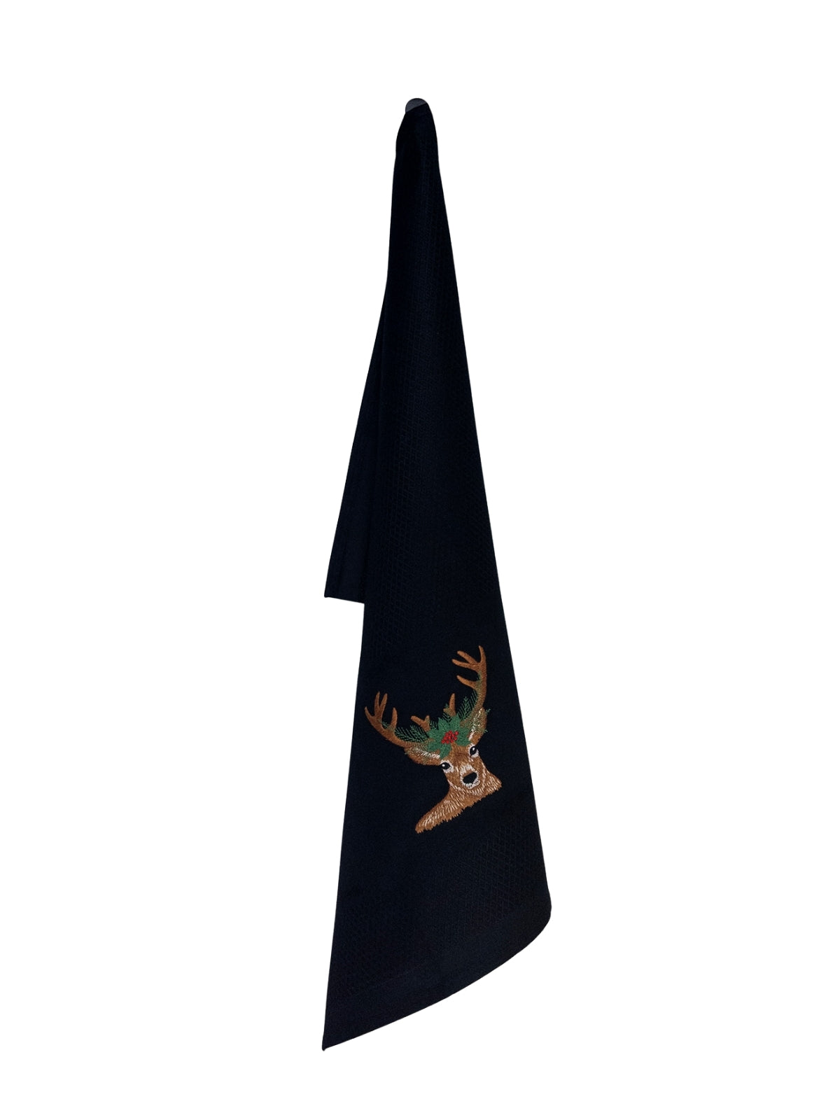 Vista Portuguese Geschirrtuch Christmas Deer Pine schwarz 50x70cm - Produktbild 1