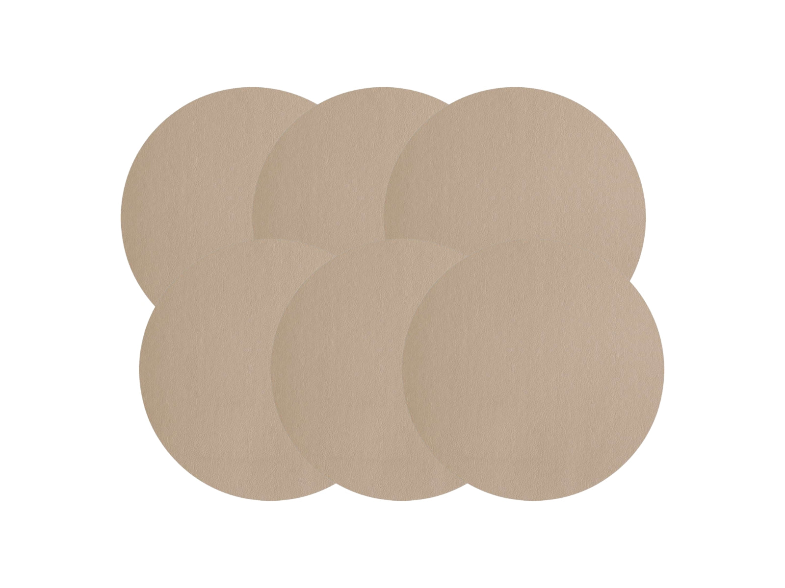 ASA Tischset rund Lederoptik stone 38cm Set6 - Produktbild 1