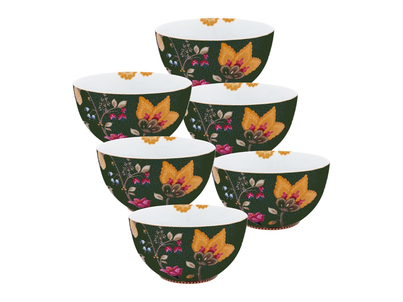 PIP STUDIO Fantasy Green Bowl 15cm Set6 Freisteller 