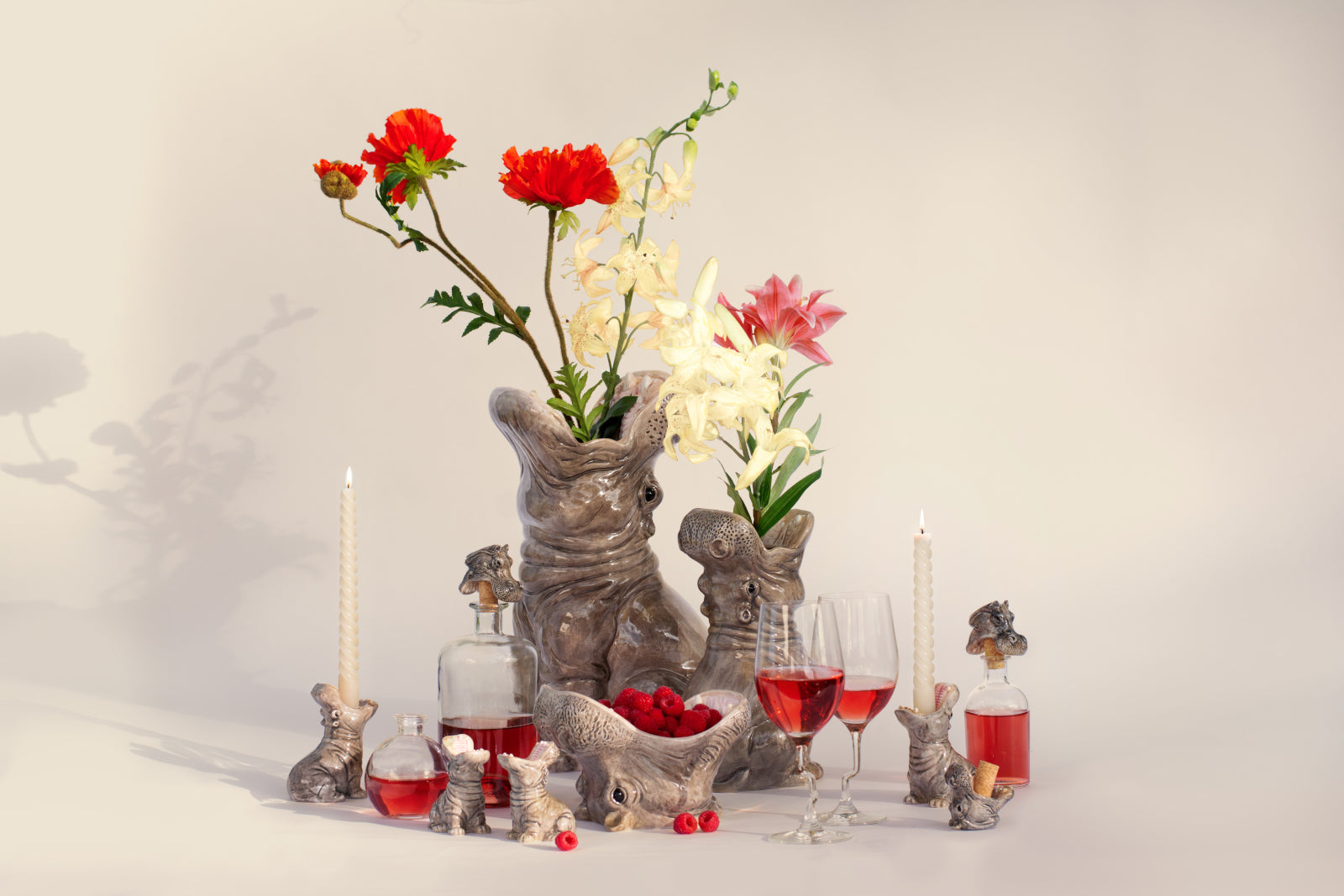 Donkey Products Hungry Hippos Vase grau 42cm Lifestyle 1