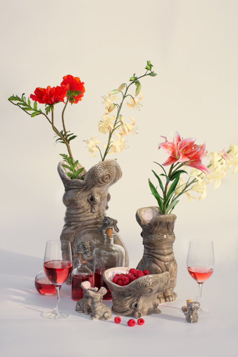 Donkey Products Hungry Hippos Vase grau 42cm Lifestyle 2