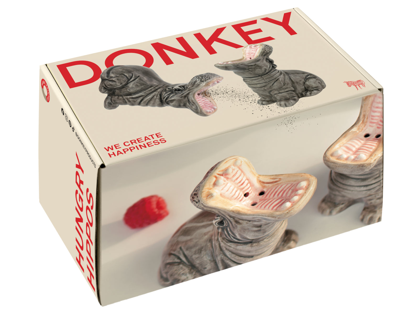 Donkey Products Hungry Hippos Salz- und Pefferstreuer-Set grau Freisteller 3