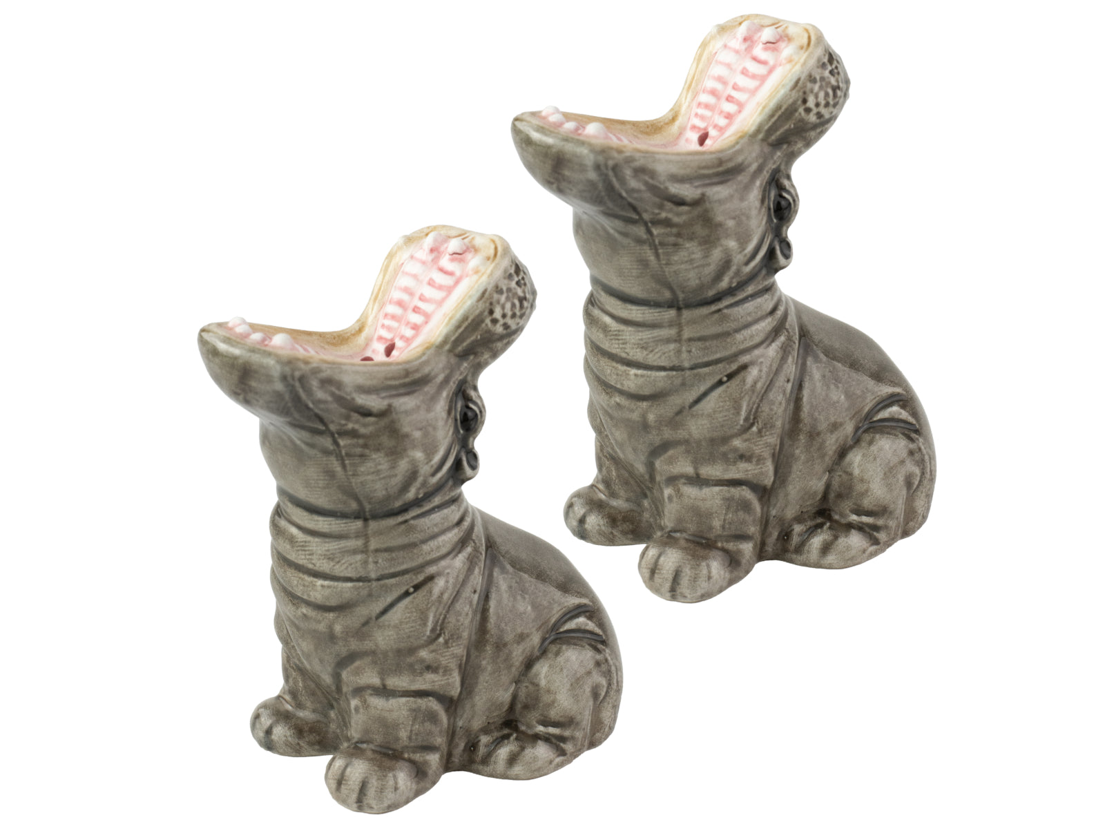 Donkey Products Hungry Hippos Salz- und Pefferstreuer-Set grau Freisteller 1