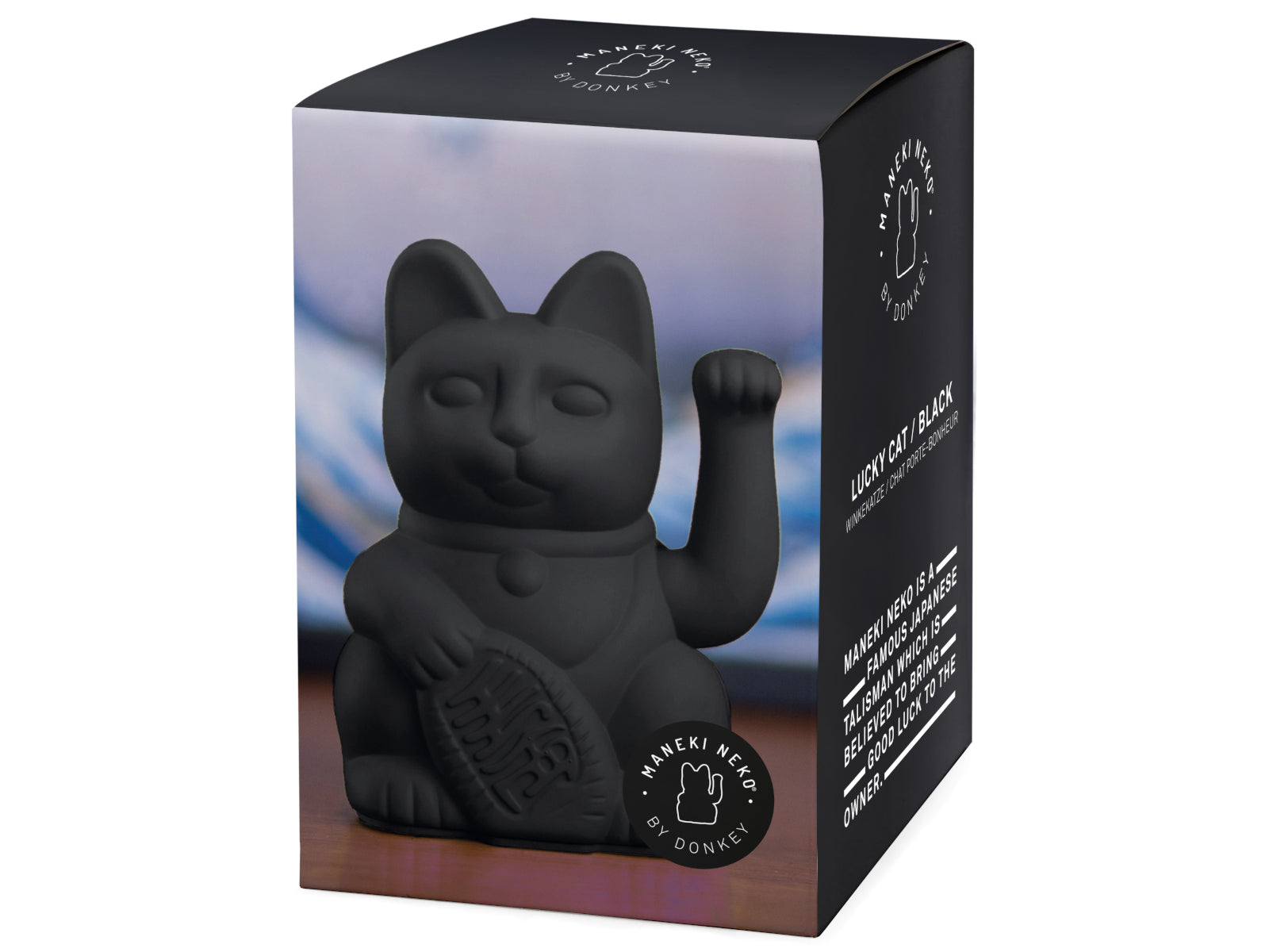 Donkey Products Lucky Cat Classic Winkekatze schwarz 15cm Freisteller 2