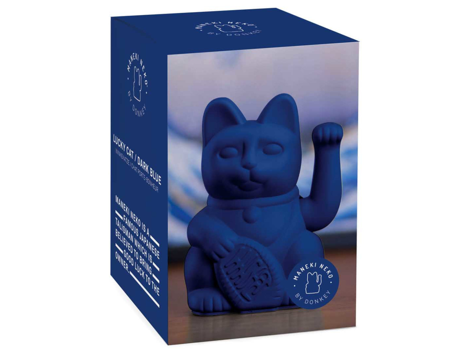 Donkey Products Lucky Cat Classic Winkekatze dunkelblau 15cm Freisteller 2